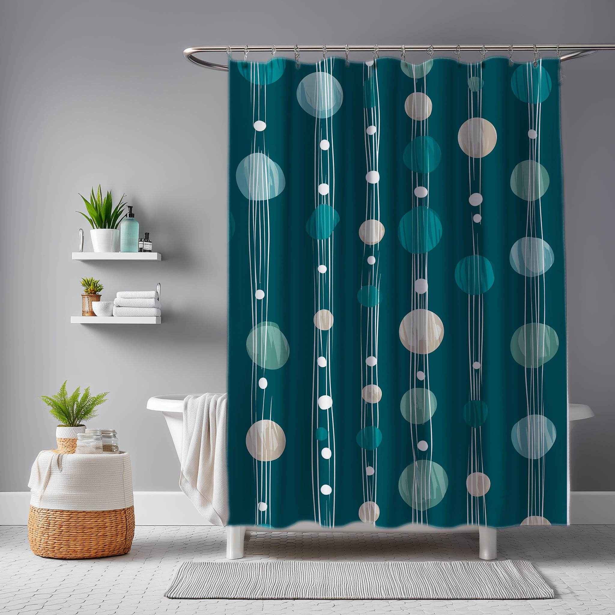 Elegant Watercolor Shower Curtain, Modern Bathroom Decor, Boho Style, Nautical Vibe, Home Accessories, Gift for Her