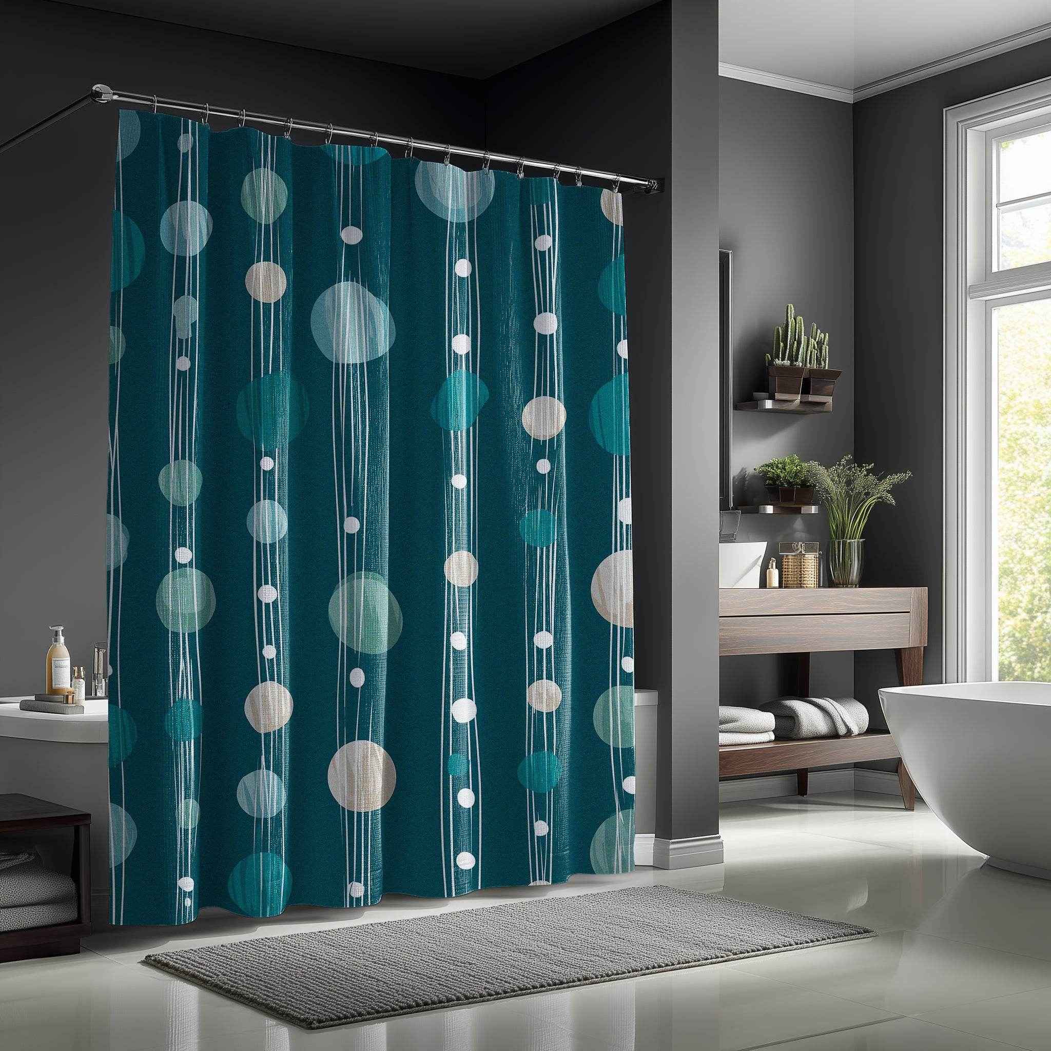 Elegant Watercolor Shower Curtain, Modern Bathroom Decor, Boho Style, Nautical Vibe, Home Accessories, Gift for Her