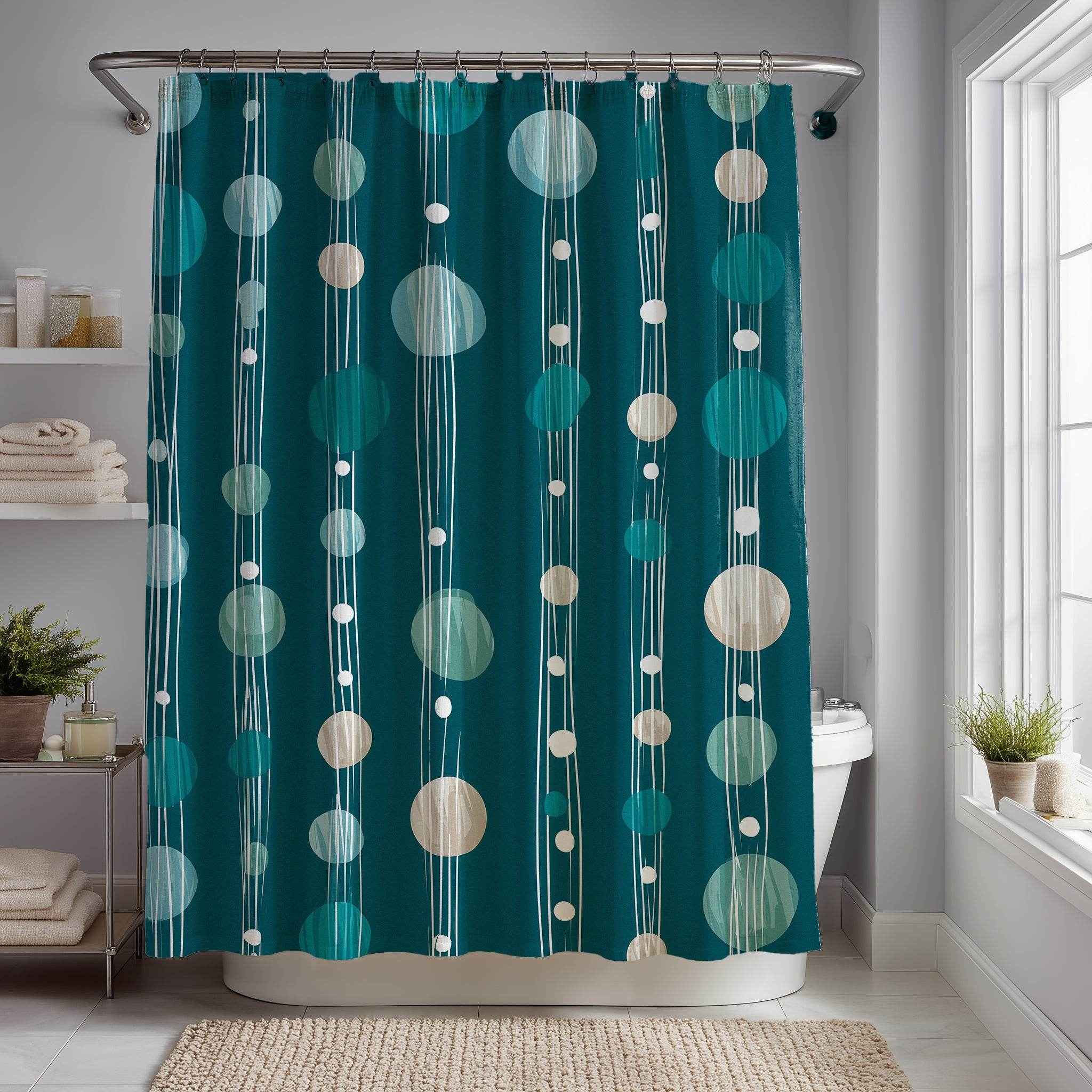 Elegant Watercolor Shower Curtain, Modern Bathroom Decor, Boho Style, Nautical Vibe, Home Accessories, Gift for Her