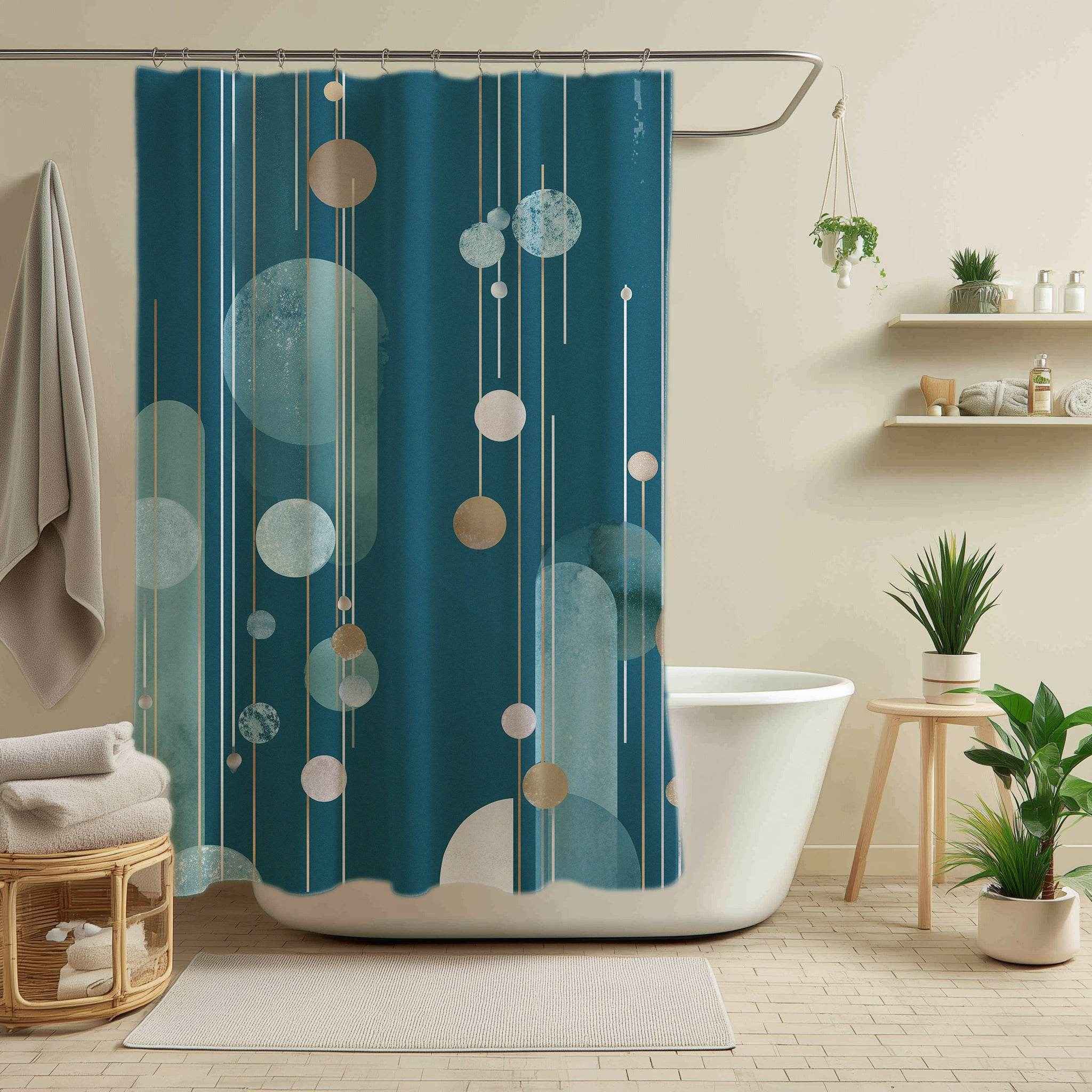 Modern Minimalist Shower Curtains - Geometric Boho Decor, Bathroom Makeover Accessory, Stylish Home Decor