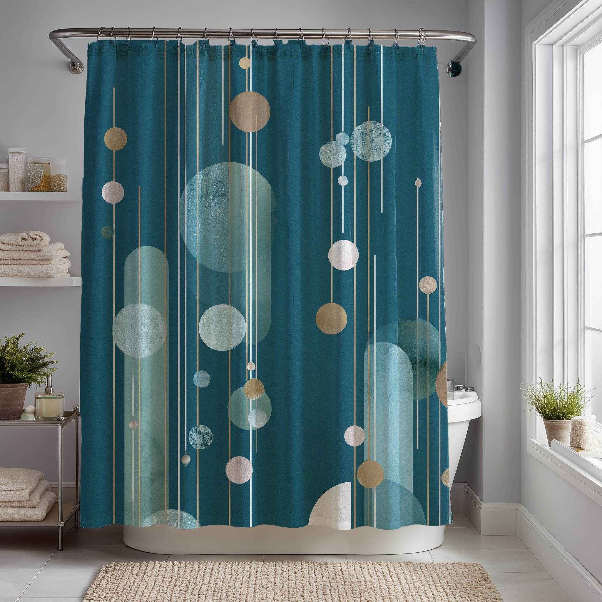 Modern Minimalist Shower Curtains - Geometric Boho Decor, Bathroom Makeover Accessory, Stylish Home Decor