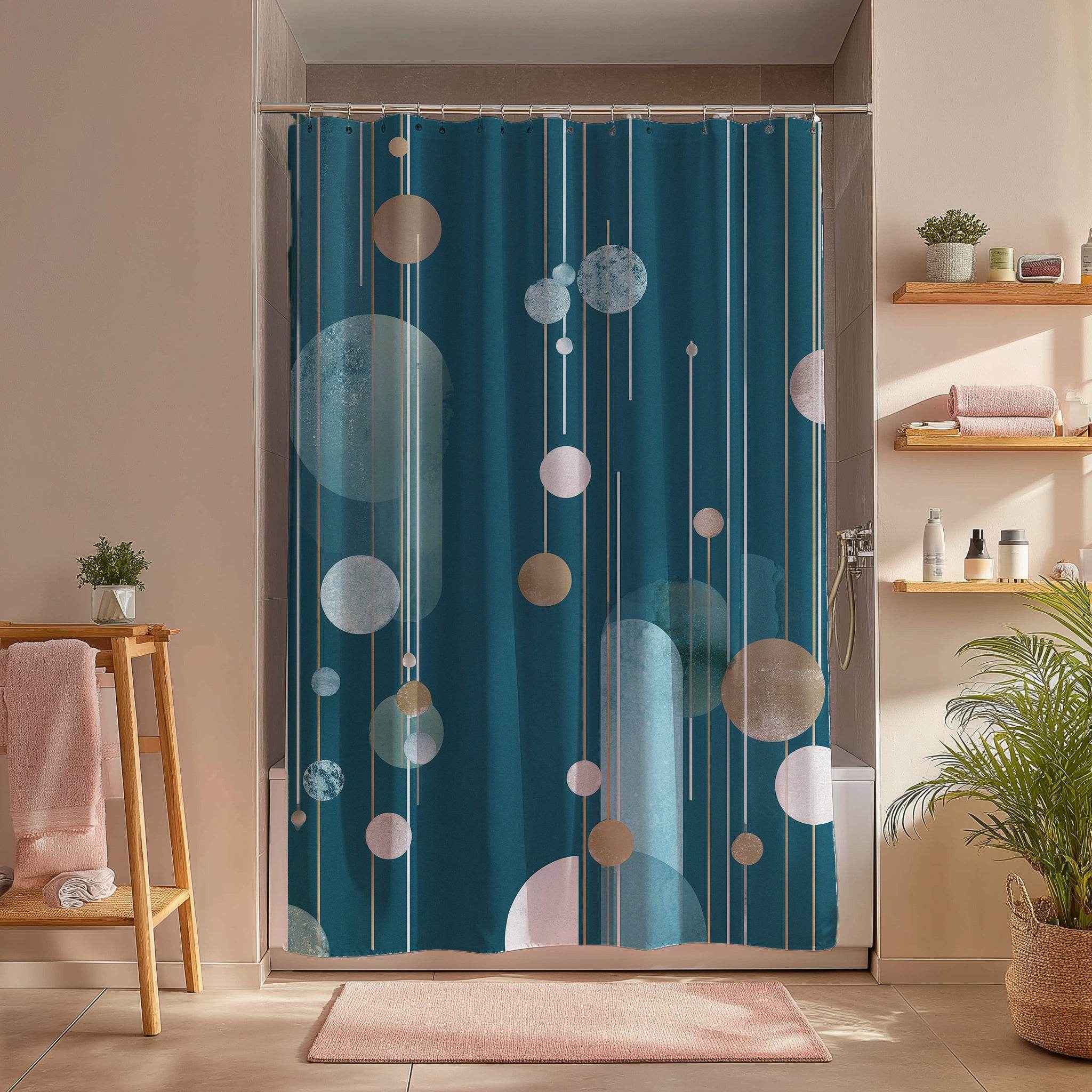 Modern Minimalist Shower Curtains - Geometric Boho Decor, Bathroom Makeover Accessory, Stylish Home Decor