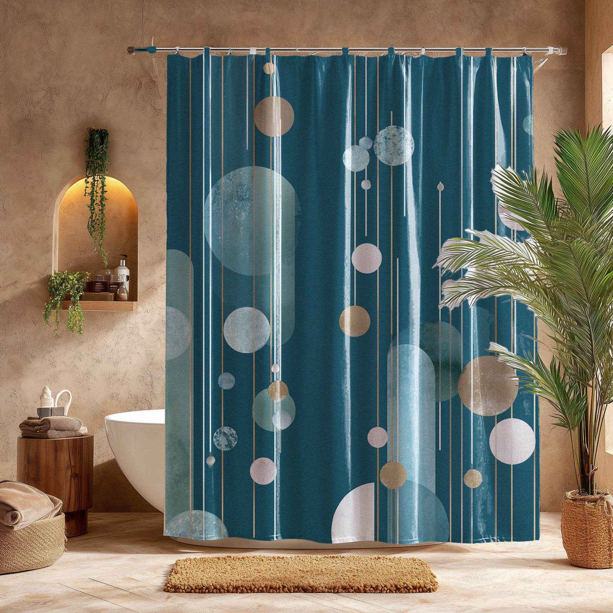 Modern Minimalist Shower Curtains - Geometric Boho Decor, Bathroom Makeover Accessory, Stylish Home Decor