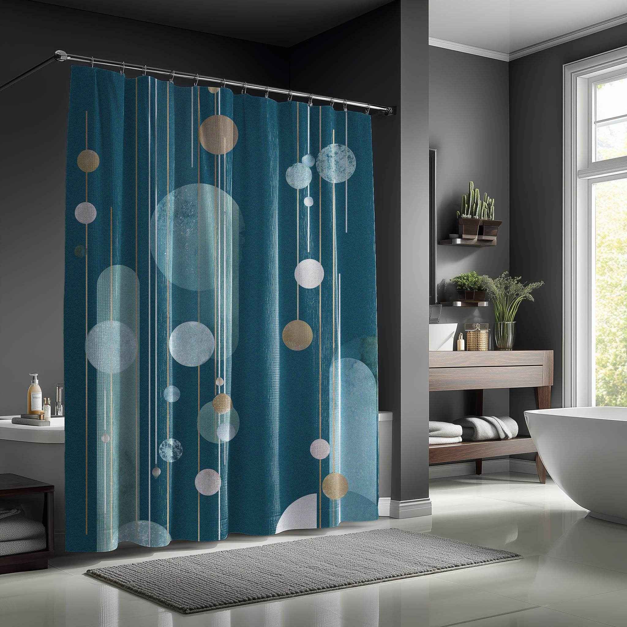 Modern Minimalist Shower Curtains - Geometric Boho Decor, Bathroom Makeover Accessory, Stylish Home Decor