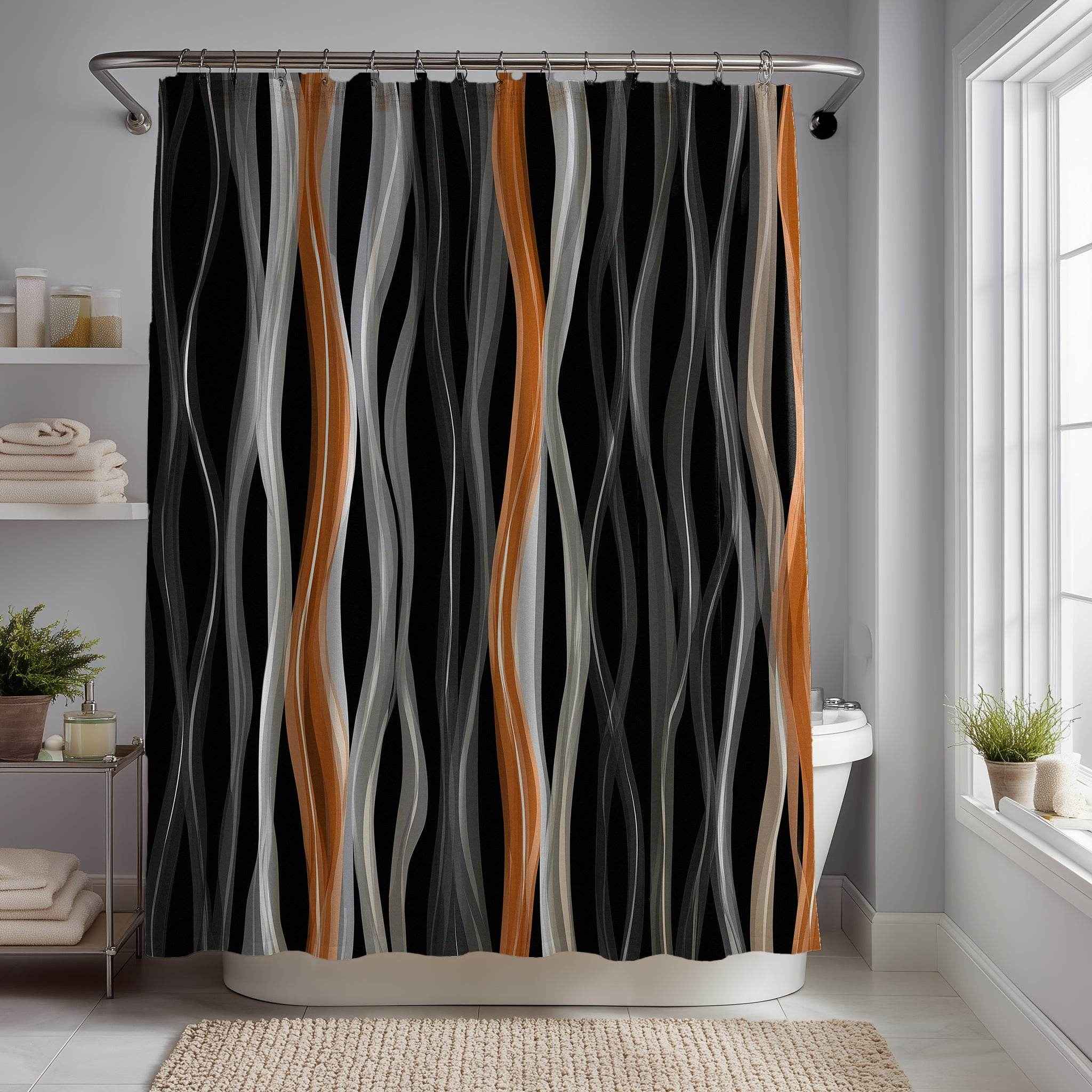 Stylish Abstract Shower Curtain | Modern Bathroom Decor, Trendy Home Accessory, Unique Gift Idea, Soft Wave Design, Bohemian Vibe