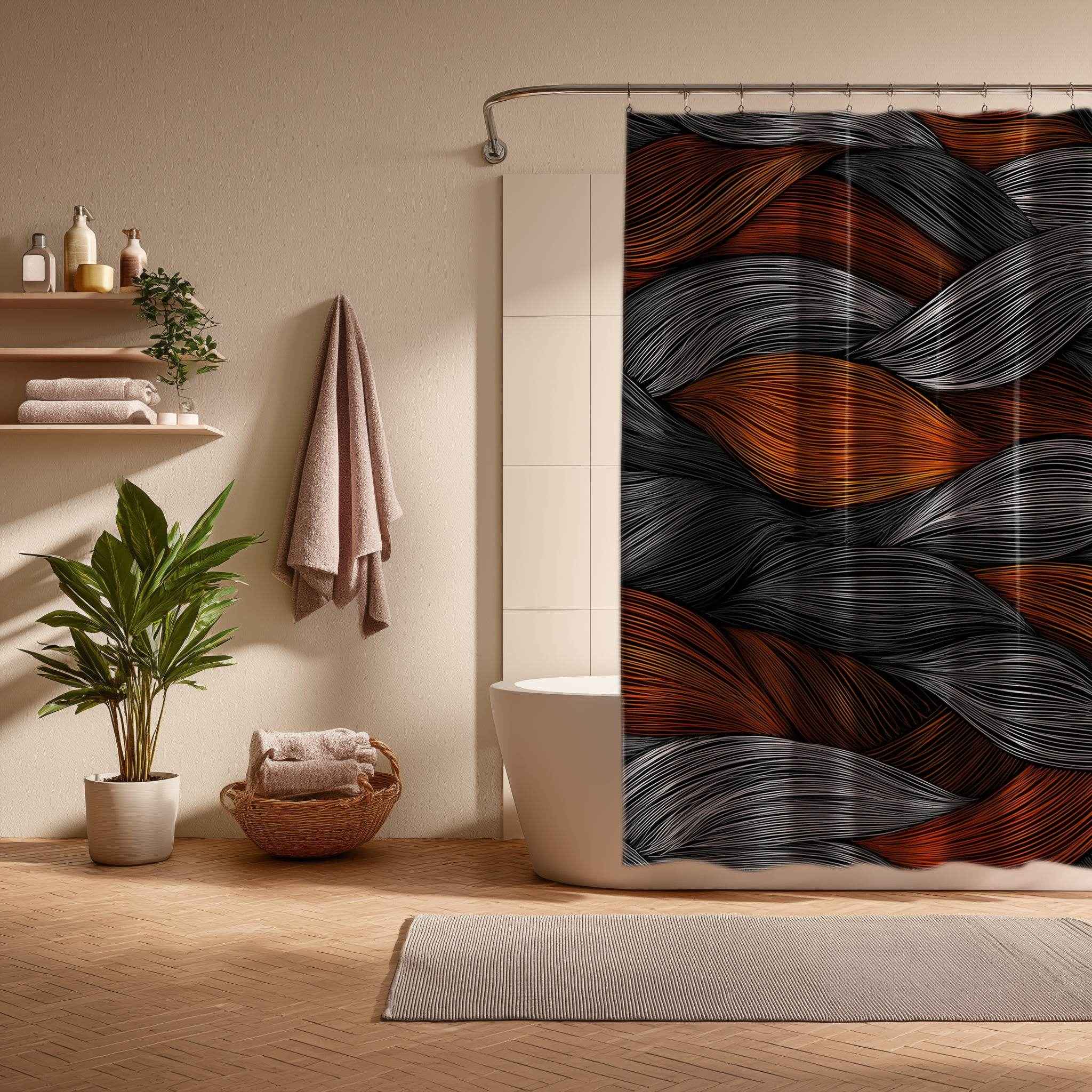 Stylish Hair-Inspired Shower Curtain, Bohemian Home Decor, Modern Bathroom Accessories, Unique Gift for Hair Lovers, Vibrant Wall Art