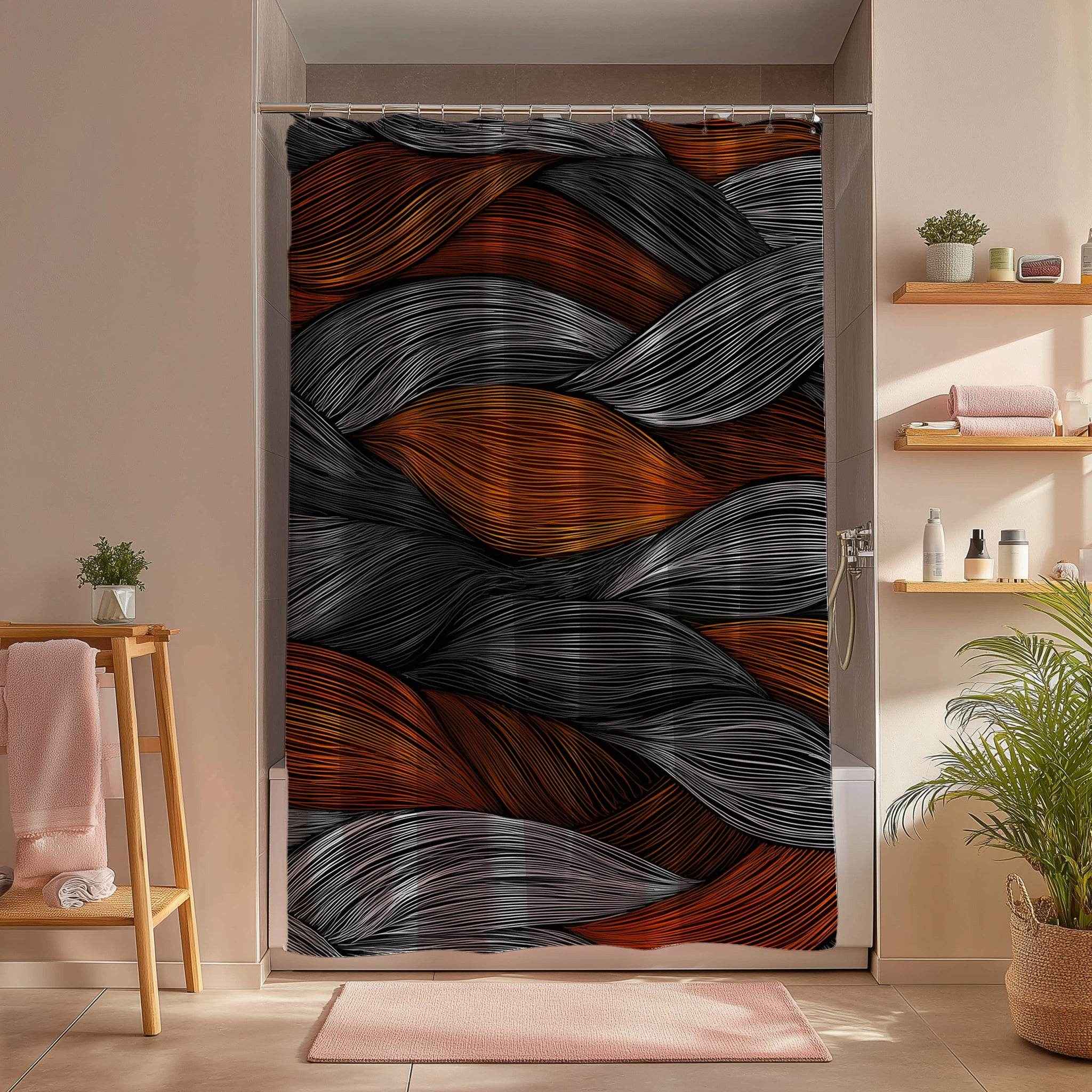 Stylish Hair-Inspired Shower Curtain, Bohemian Home Decor, Modern Bathroom Accessories, Unique Gift for Hair Lovers, Vibrant Wall Art