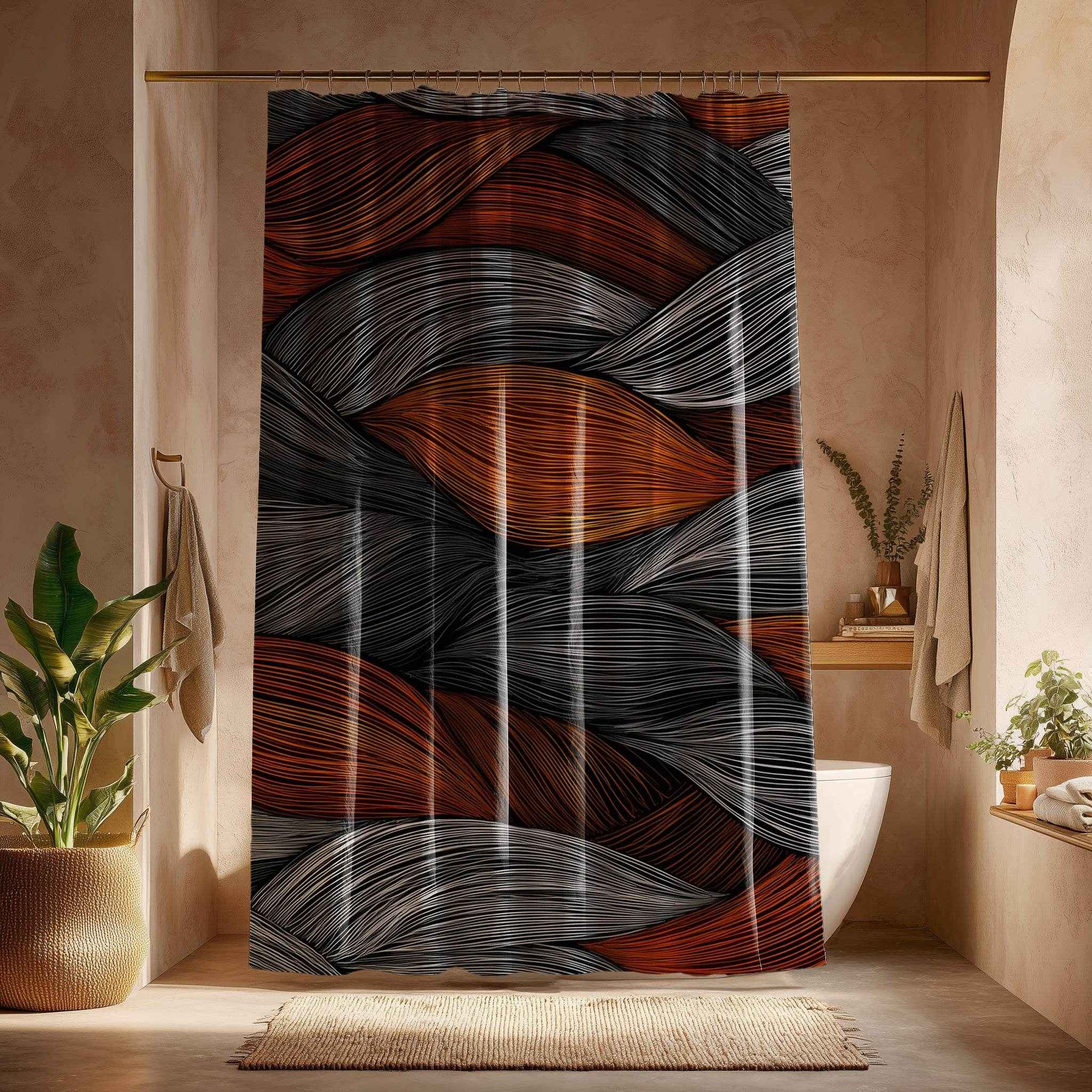 Stylish Hair-Inspired Shower Curtain, Bohemian Home Decor, Modern Bathroom Accessories, Unique Gift for Hair Lovers, Vibrant Wall Art