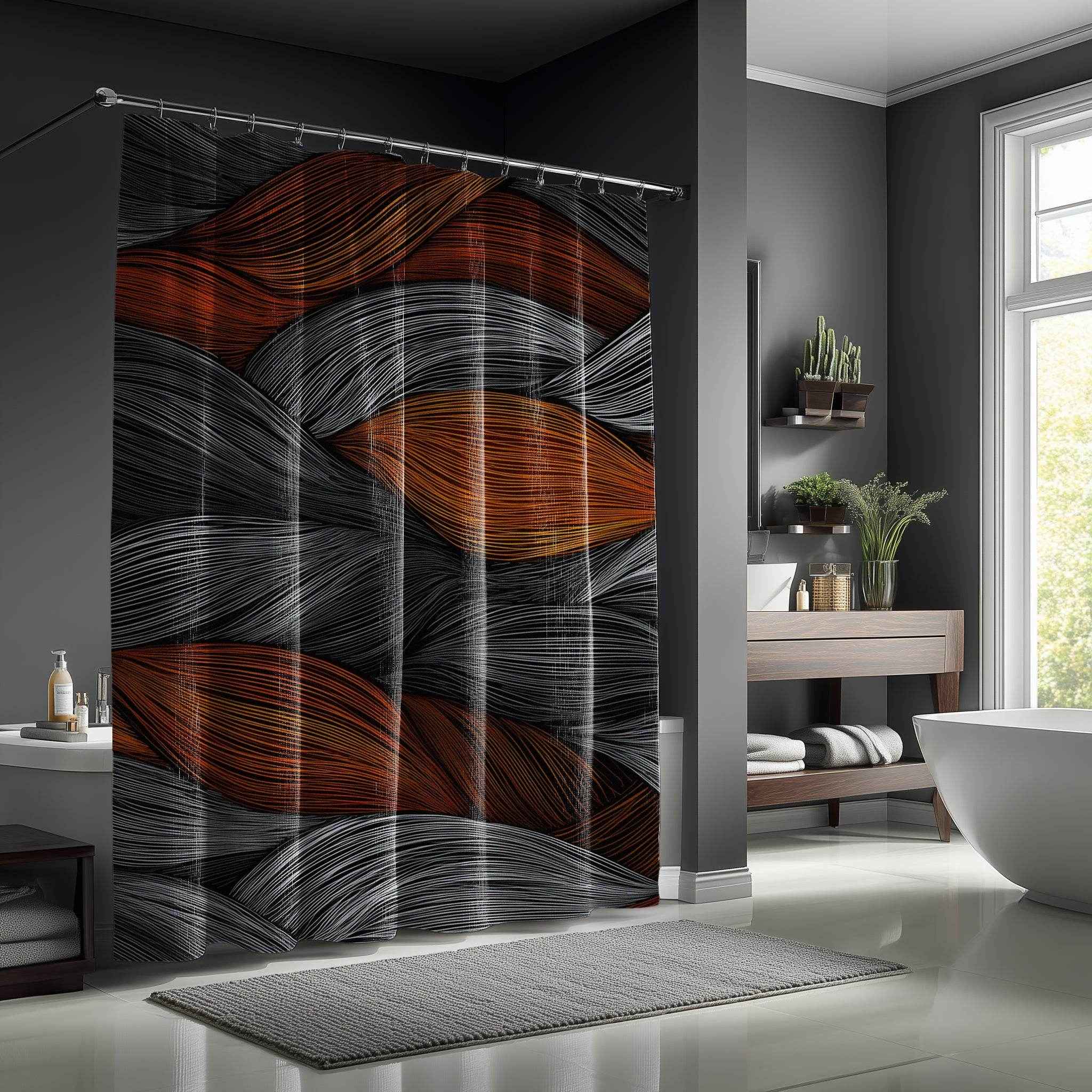 Stylish Hair-Inspired Shower Curtain, Bohemian Home Decor, Modern Bathroom Accessories, Unique Gift for Hair Lovers, Vibrant Wall Art