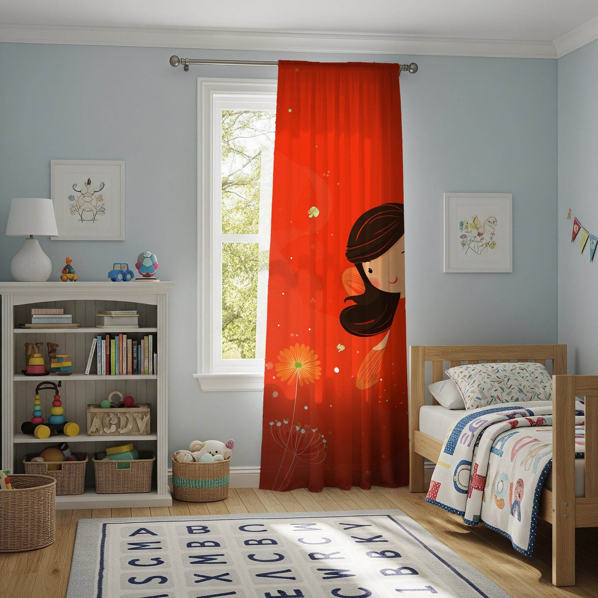 Whimsical Fairy Window Curtain, Magical Decor for Kids, Enchanted Room Color Scheme, Ideal for Nursery, Gift for Baby Shower - Home Decor -