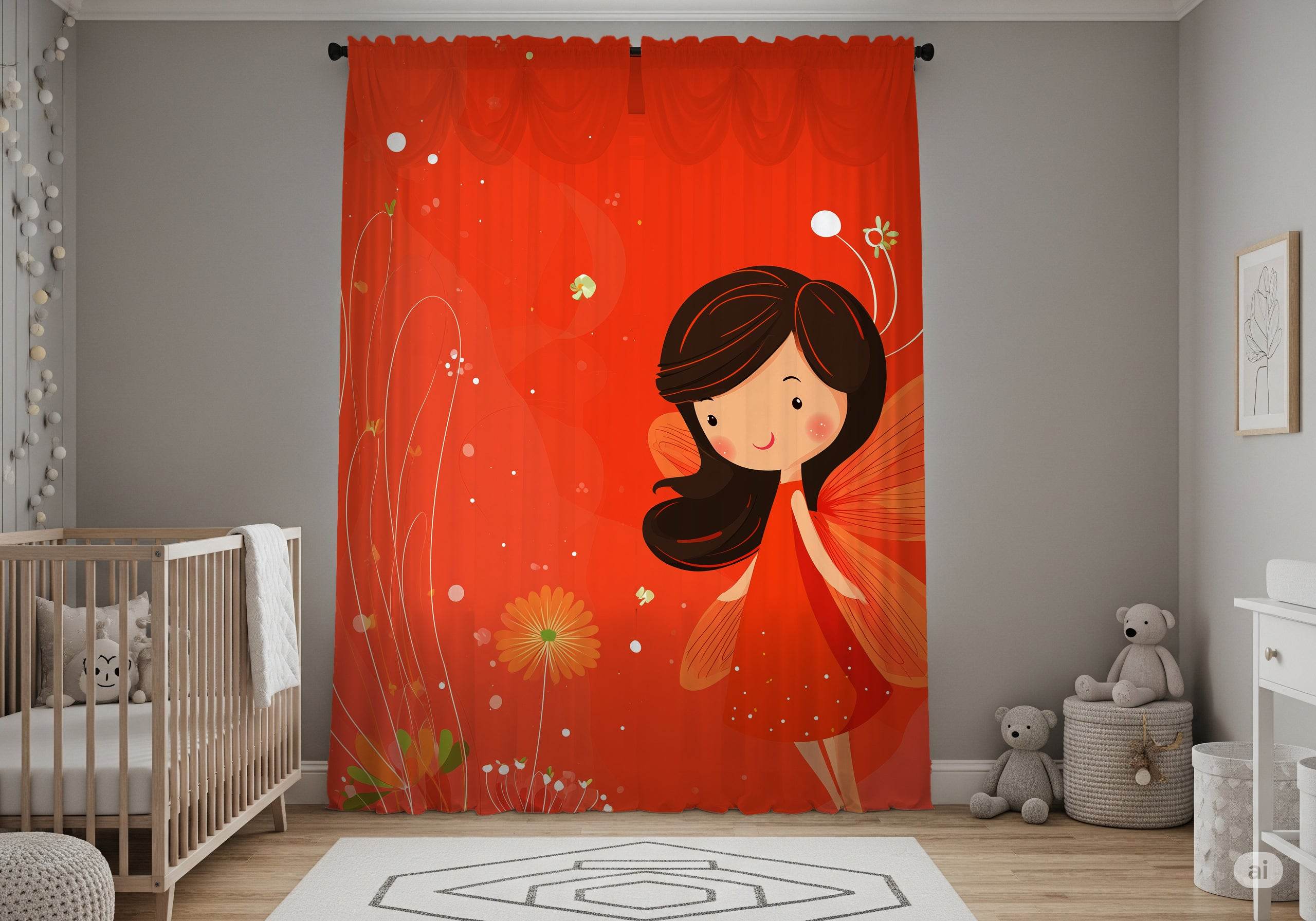 Whimsical Fairy Window Curtain, Magical Decor for Kids, Enchanted Room Color Scheme, Ideal for Nursery, Gift for Baby Shower - Home Decor -