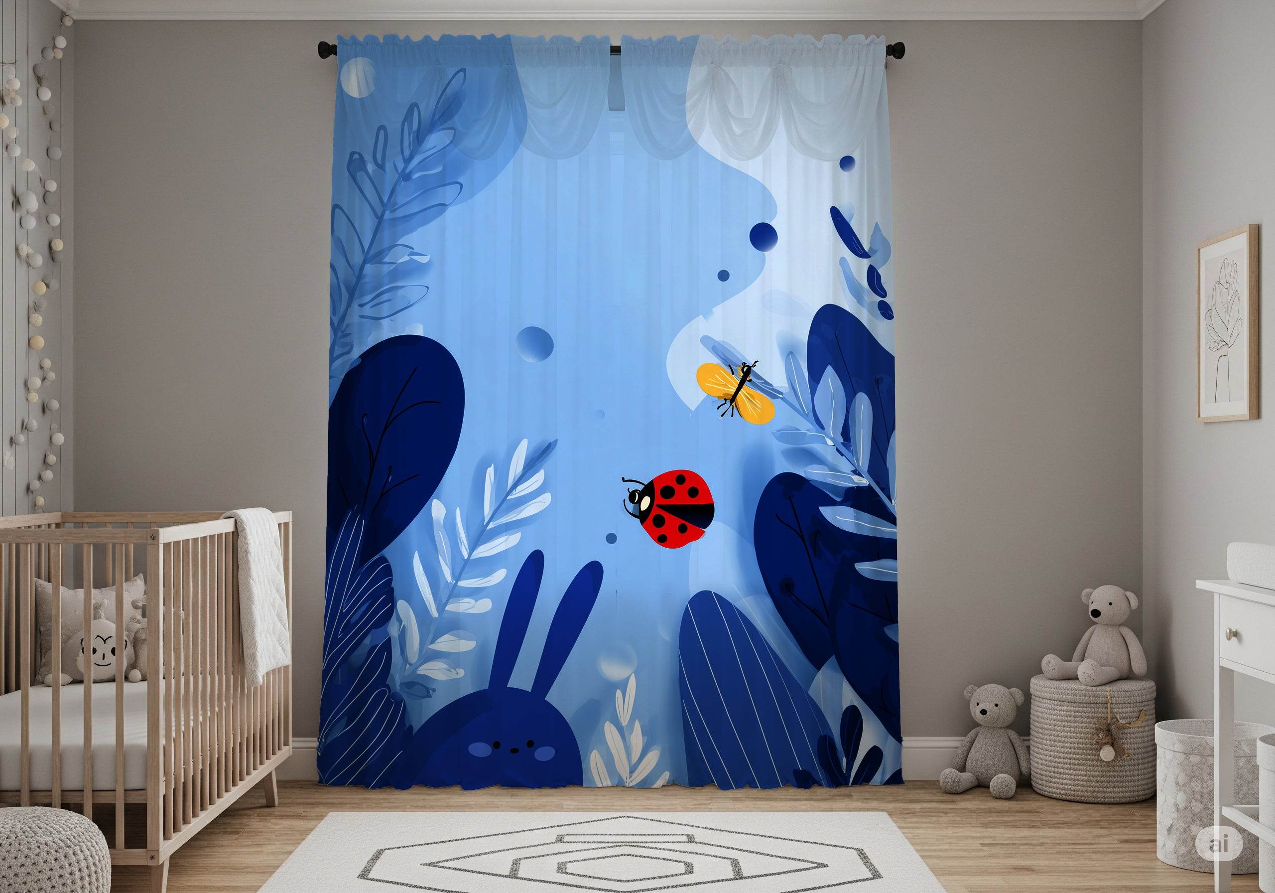 Whimsical Animal-Themed Window Curtain for Playful Spaces, Kids Room Decor, Nursery Drapes, Colorful Light Filters, Cute Animal Print - Home Decor -