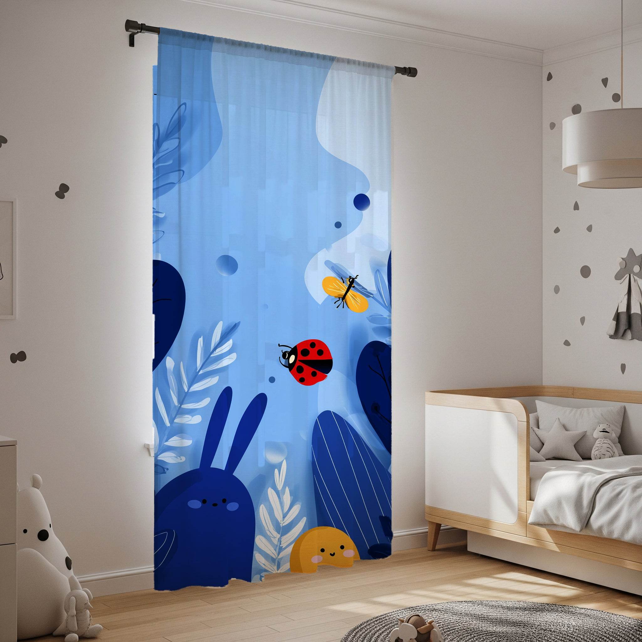 Whimsical Animal-Themed Window Curtain for Playful Spaces, Kids Room Decor, Nursery Drapes, Colorful Light Filters, Cute Animal Print - Home Decor -