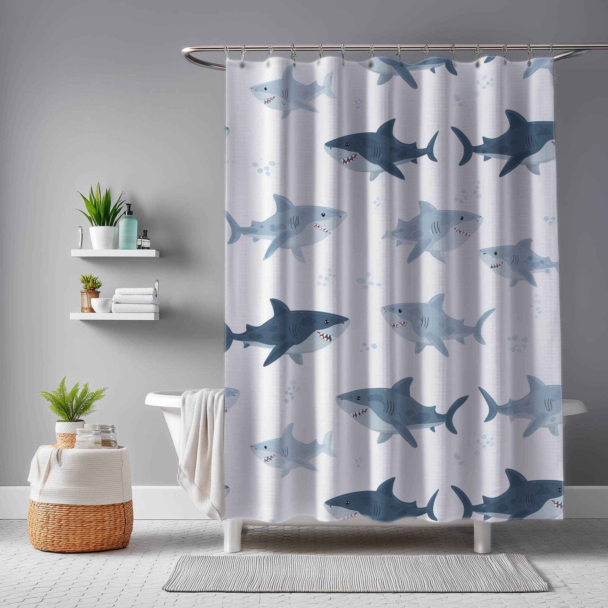 Shark Pattern Shower Curtain