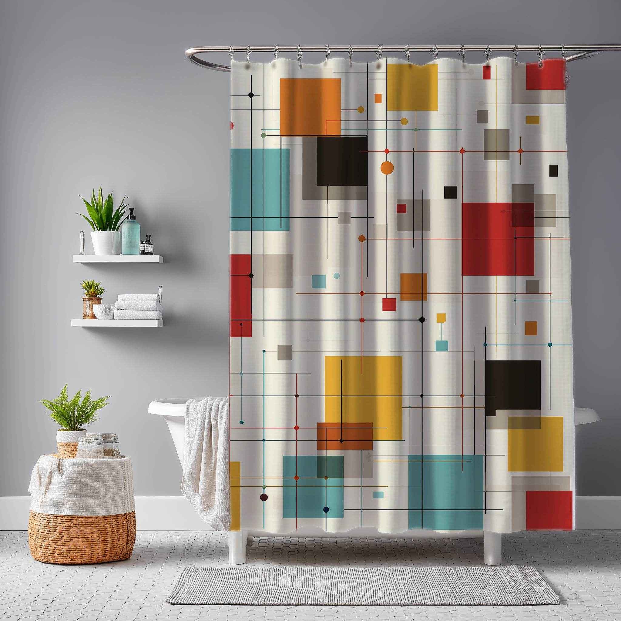 Modern Geometric Abstract Design  Shower Curtain
