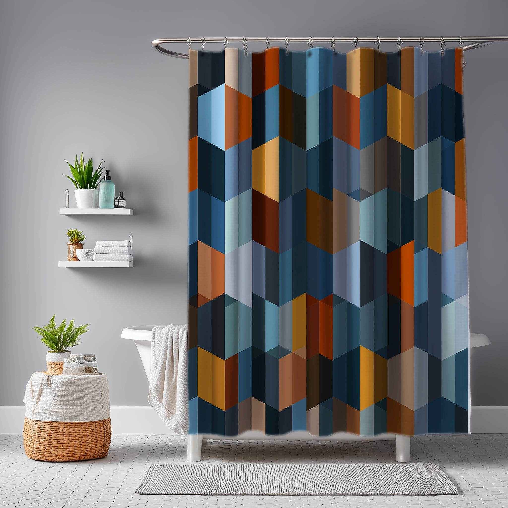 Modern Geometric Shower Curtain