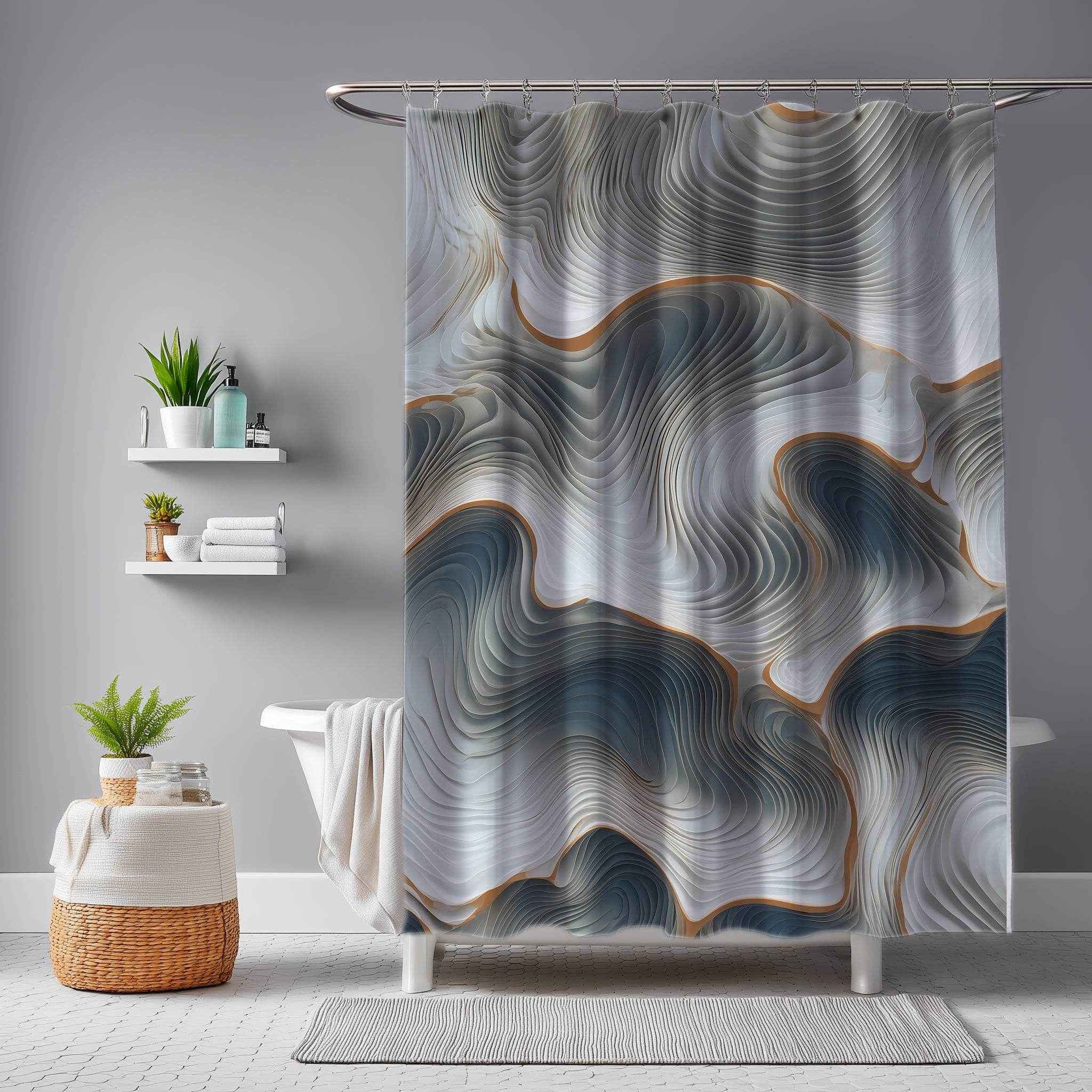 Elegant Marble Shower Curtain
