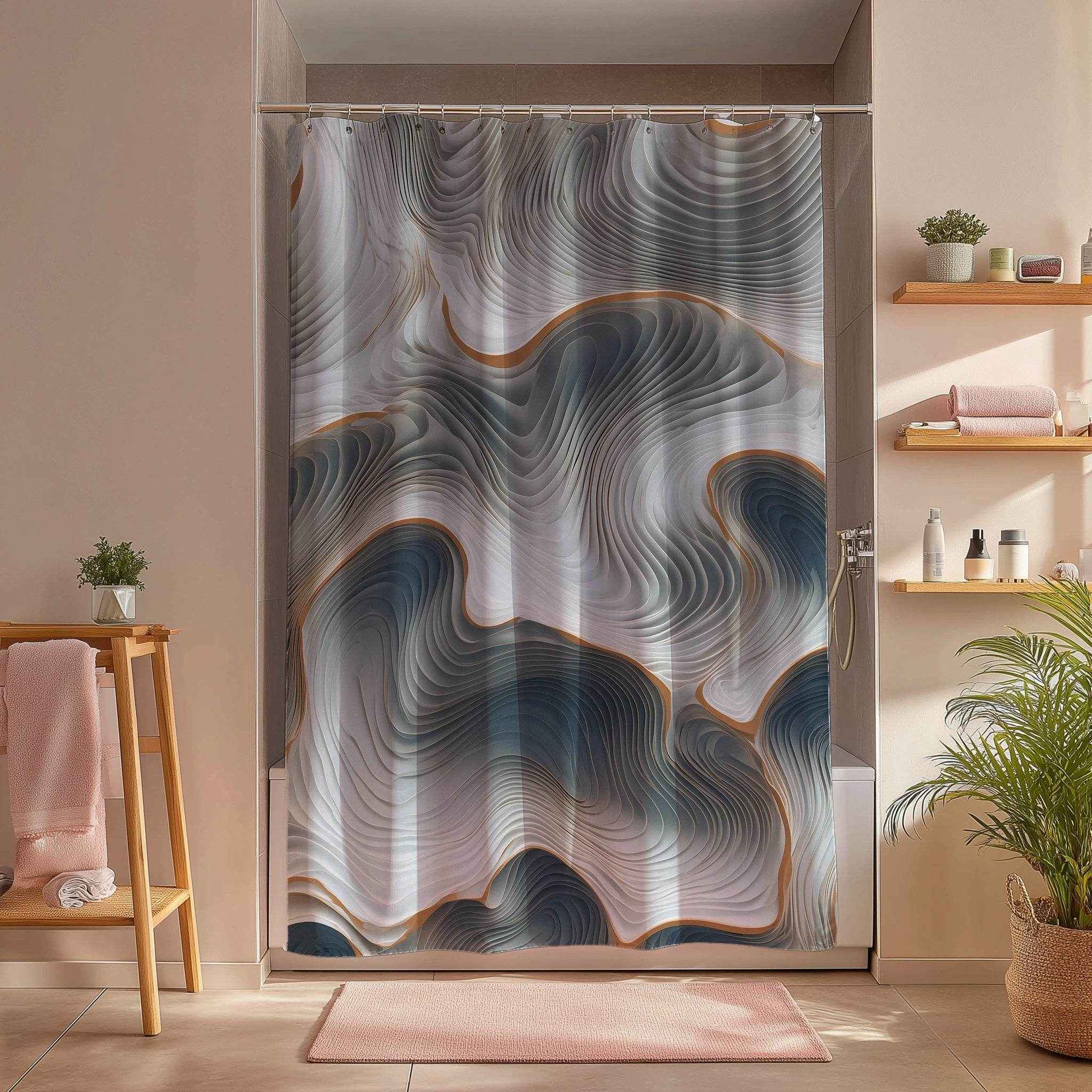 Elegant Marble Shower Curtain