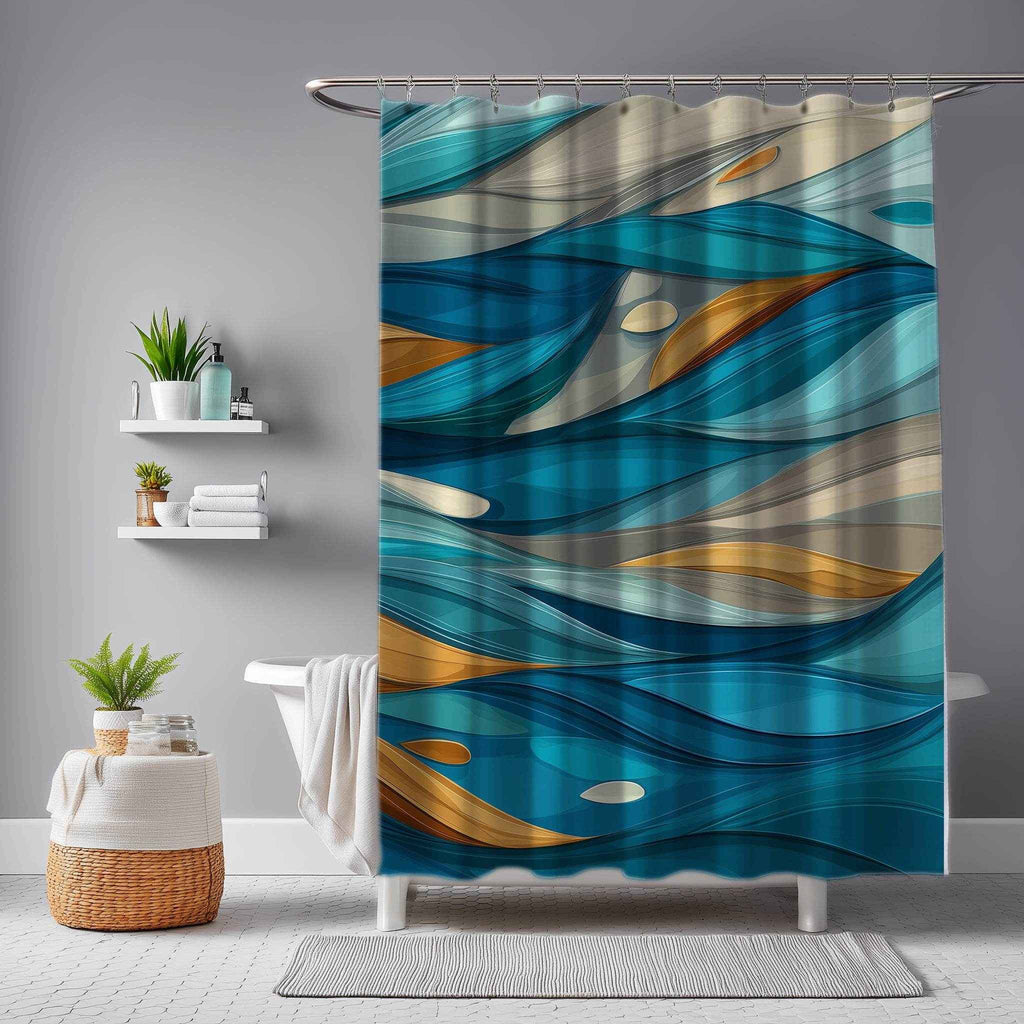 Artistic Wave Shower Curtains