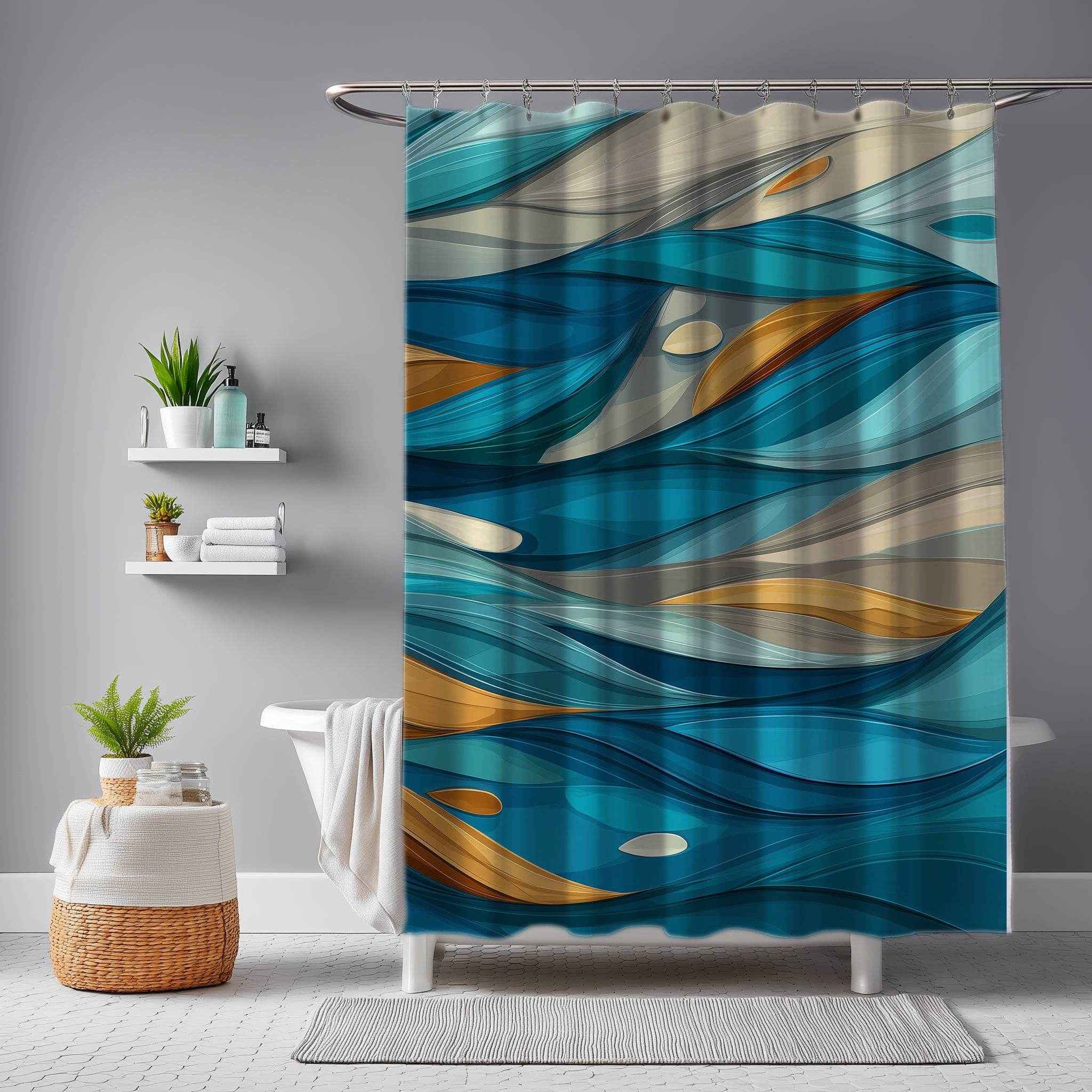 Artistic Wave Shower Curtains