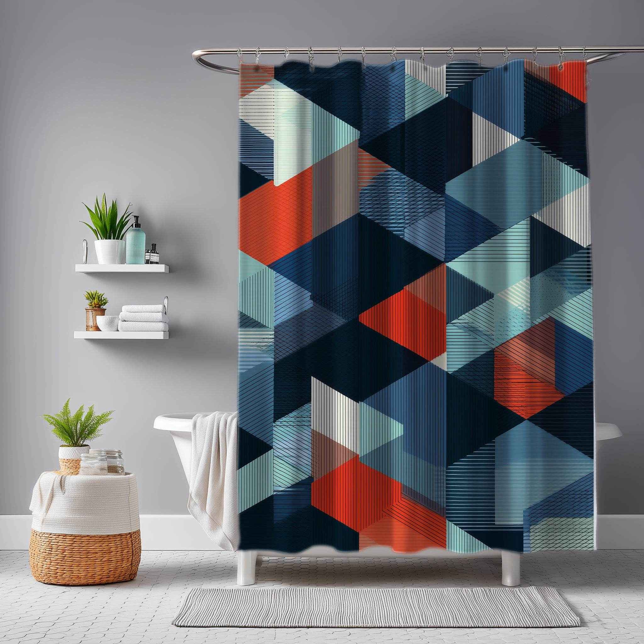 Modern Geometric Shower Curtain