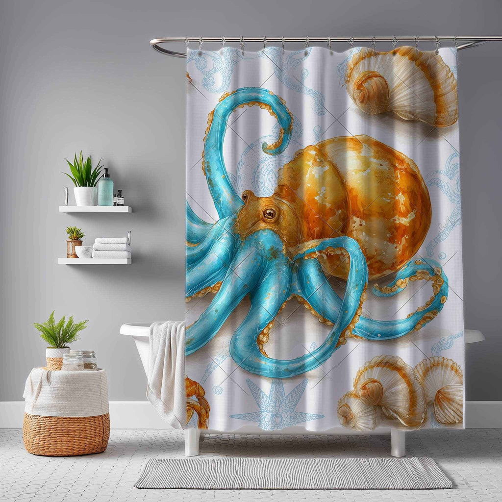 Ocean-Inspired Shower Curtain