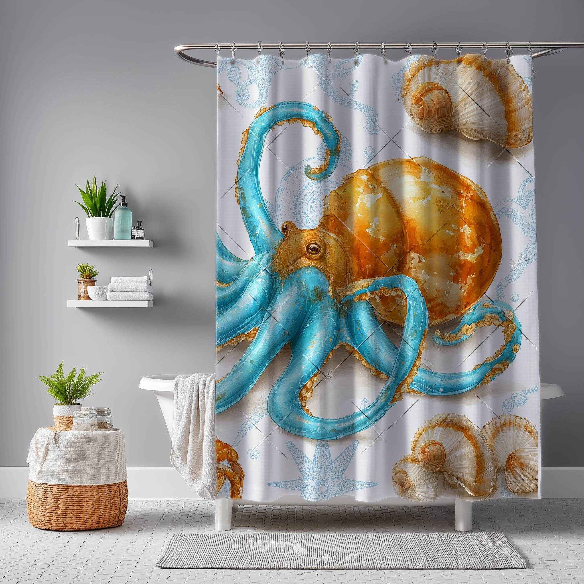 Ocean-Inspired Shower Curtain