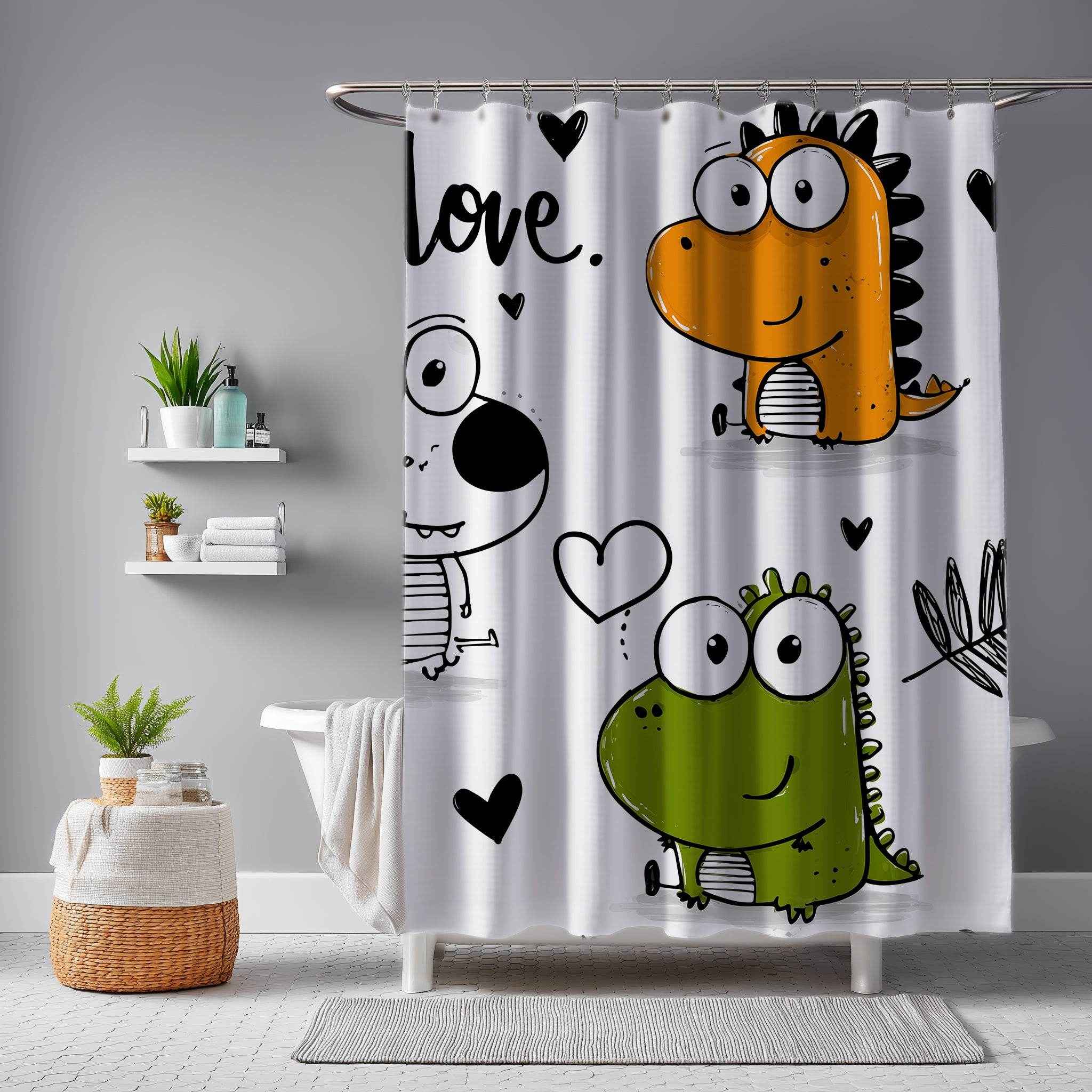 Playful Dinosaur Shower Curtain
