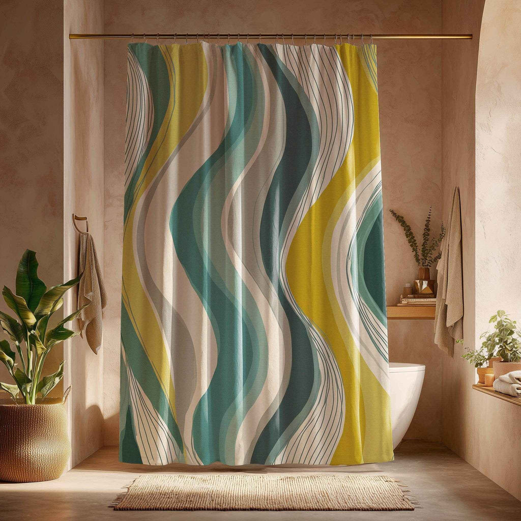 Artistic Waves Shower Curtain