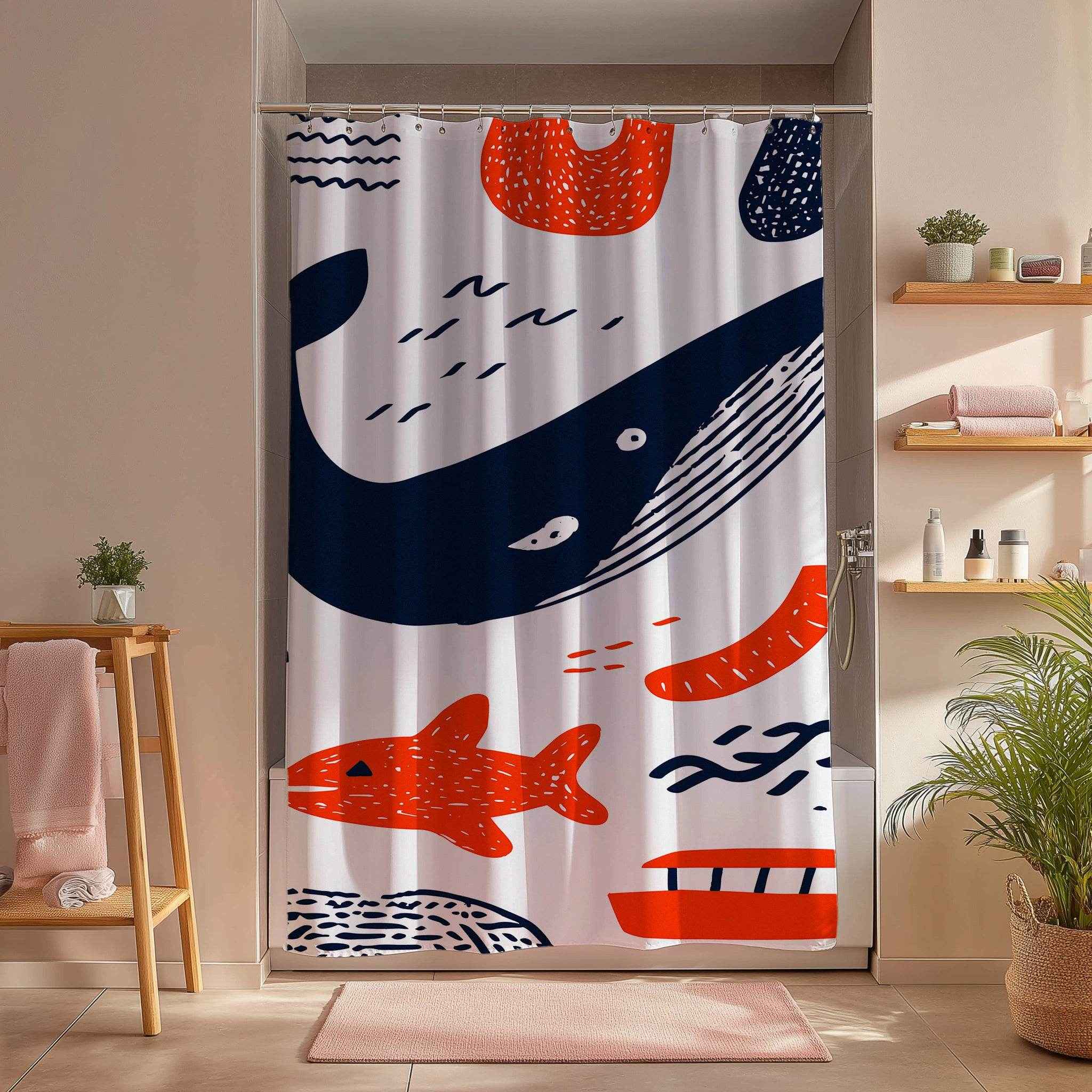 Whimsical Whale Shower Curtain