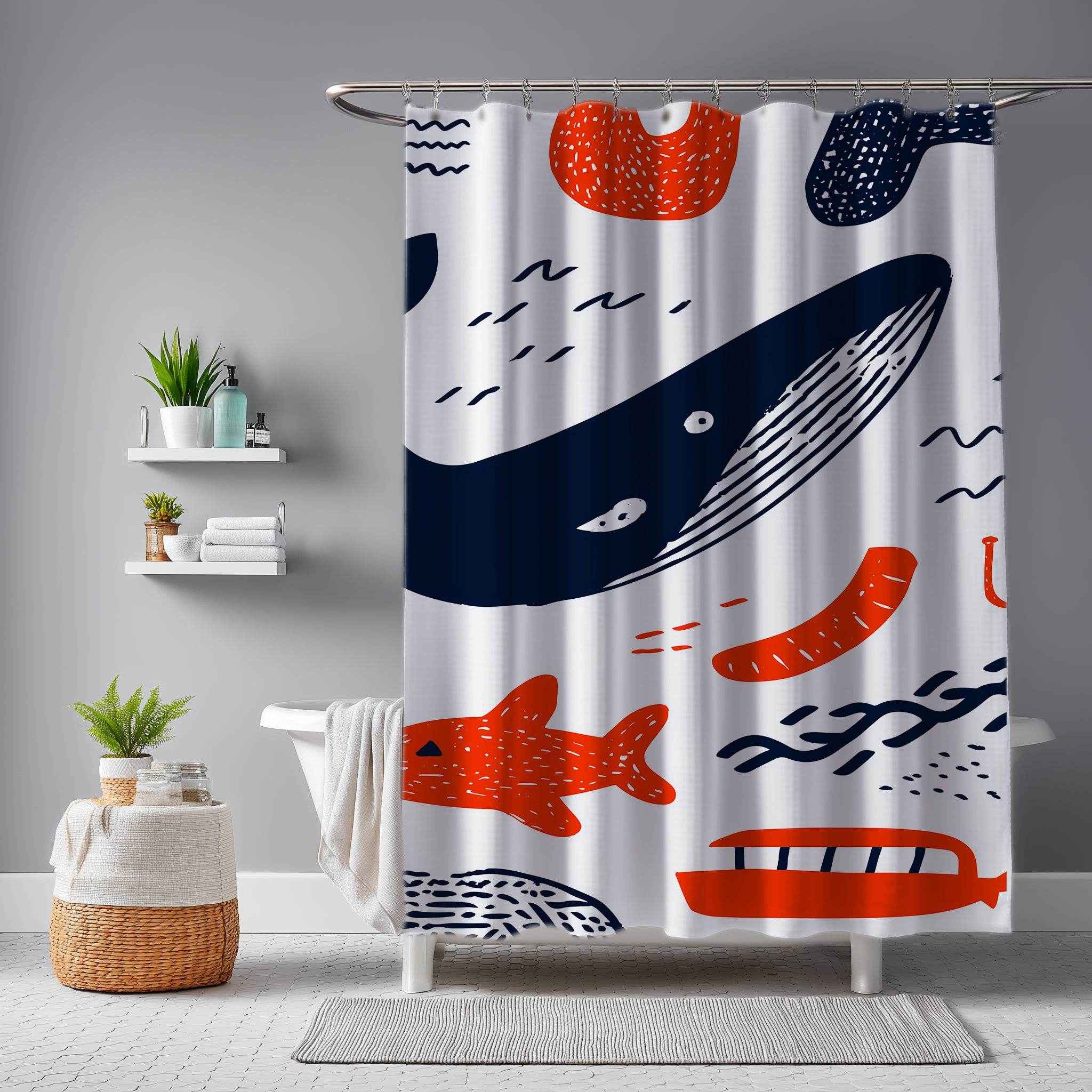 Whimsical Whale Shower Curtain