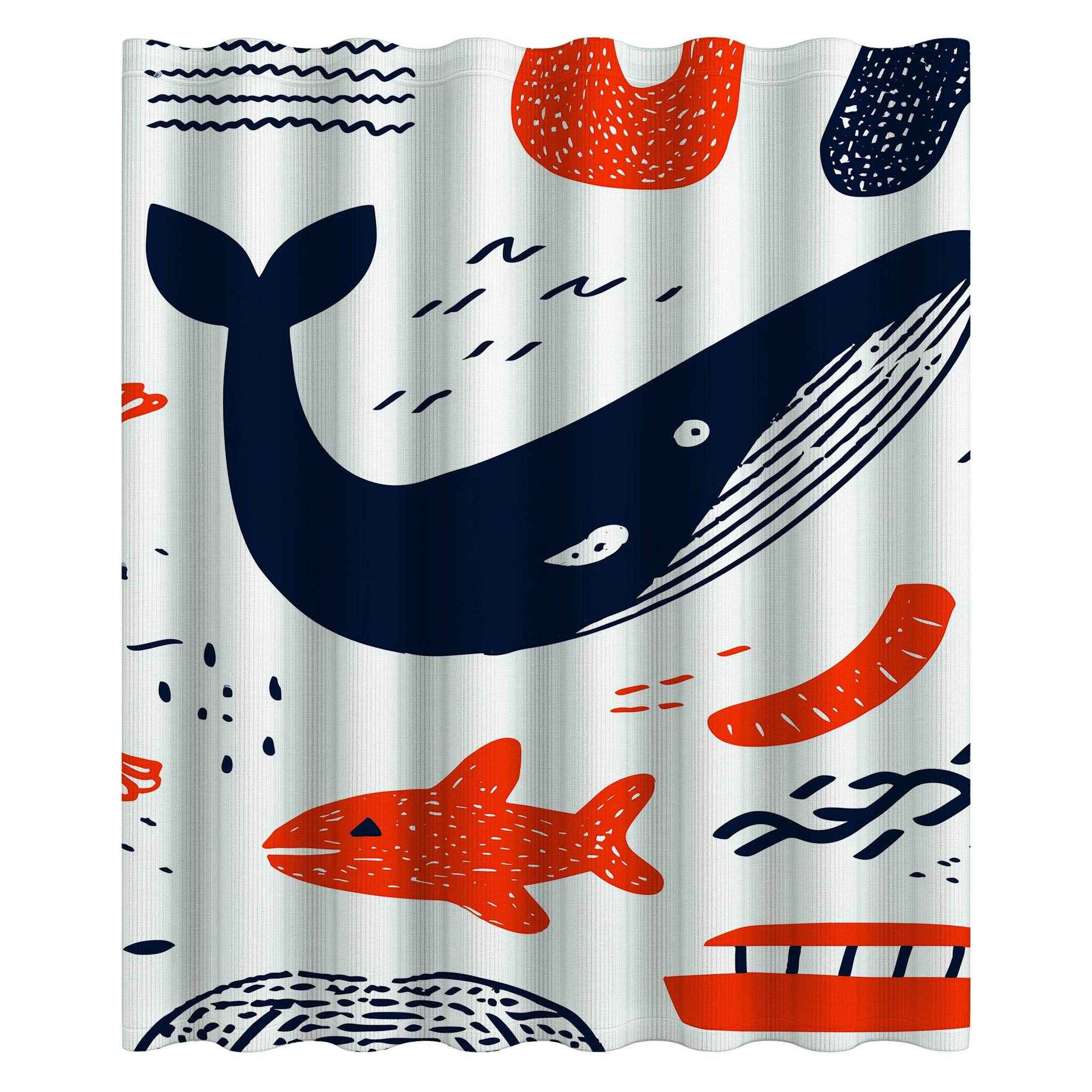Whimsical Whale Shower Curtain