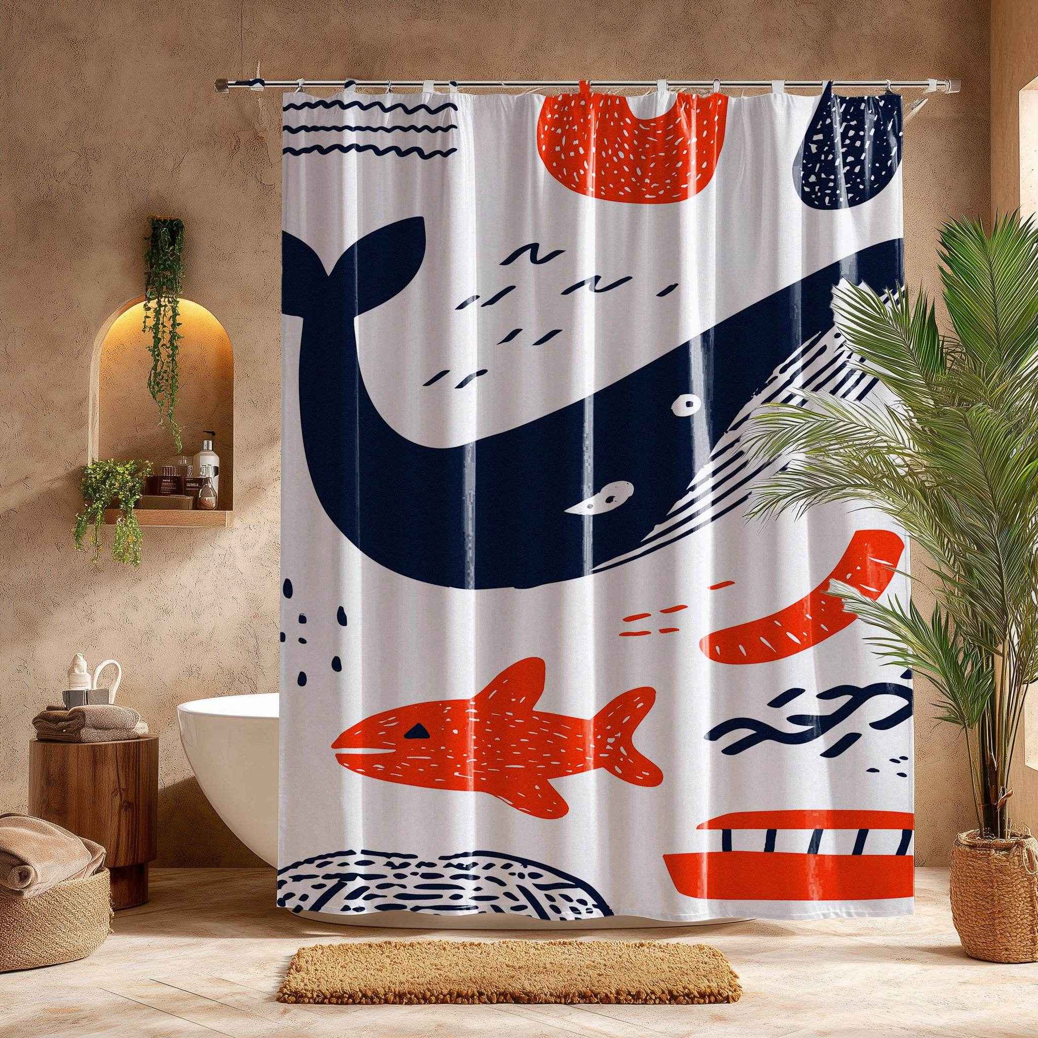 Whimsical Whale Shower Curtain