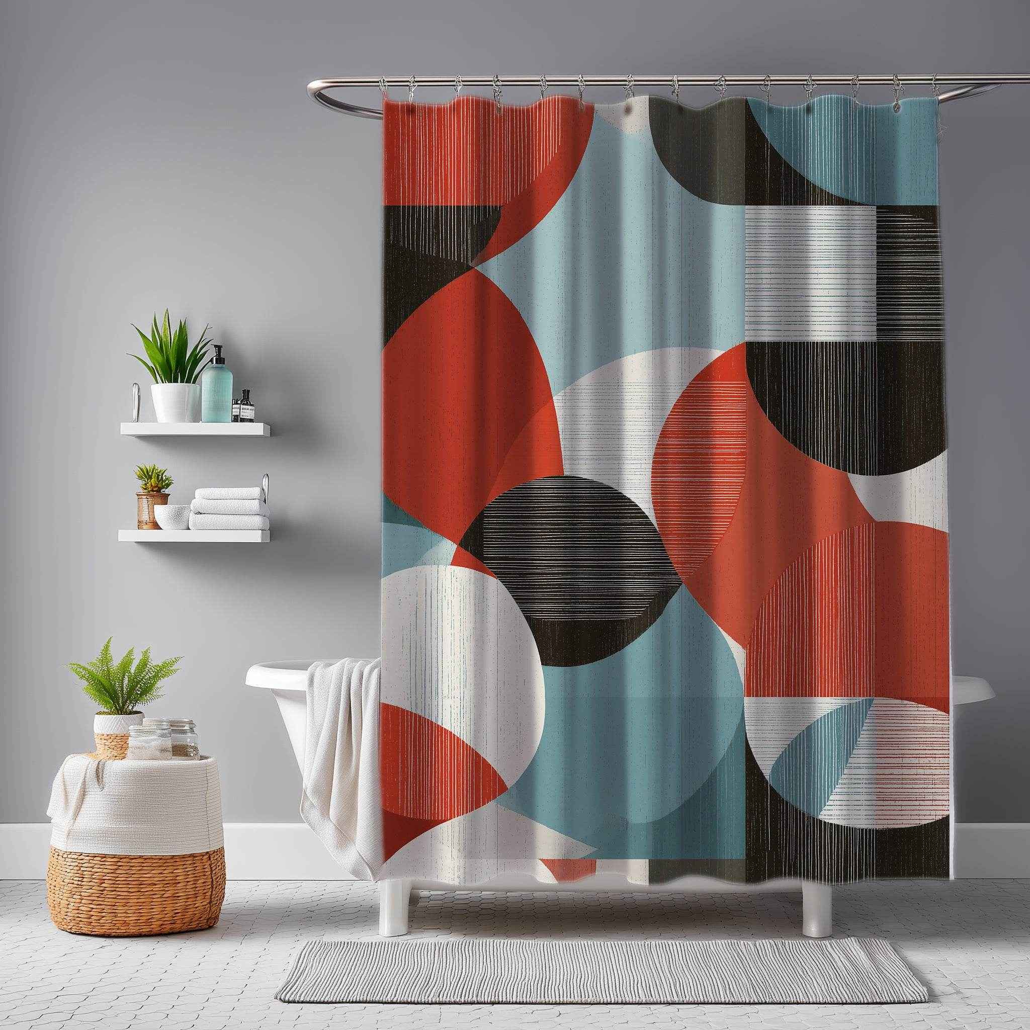 Vibrant Geometric Shower Curtain