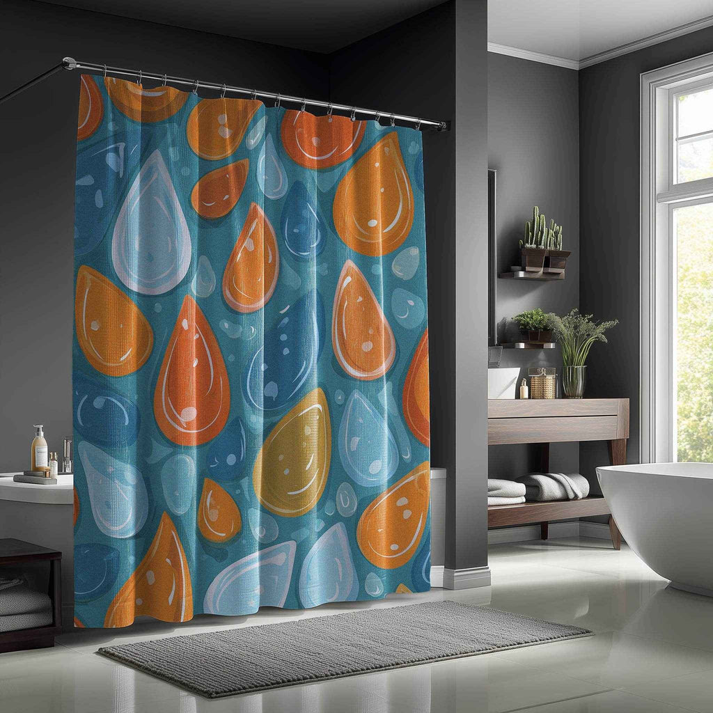 Colorful Drop Pattern Shower Curtain
