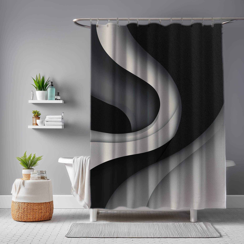 Modern Abstract Shower Curtain, Chic Bathroom Decor, Minimalist Home, Bohemian Vibe, Gift for Newlyweds, Unique Design