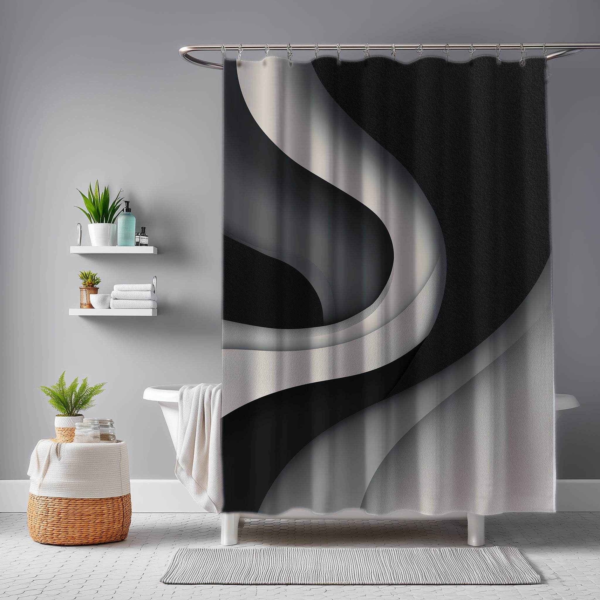 Modern Abstract Shower Curtain, Chic Bathroom Decor, Minimalist Home, Bohemian Vibe, Gift for Newlyweds, Unique Design