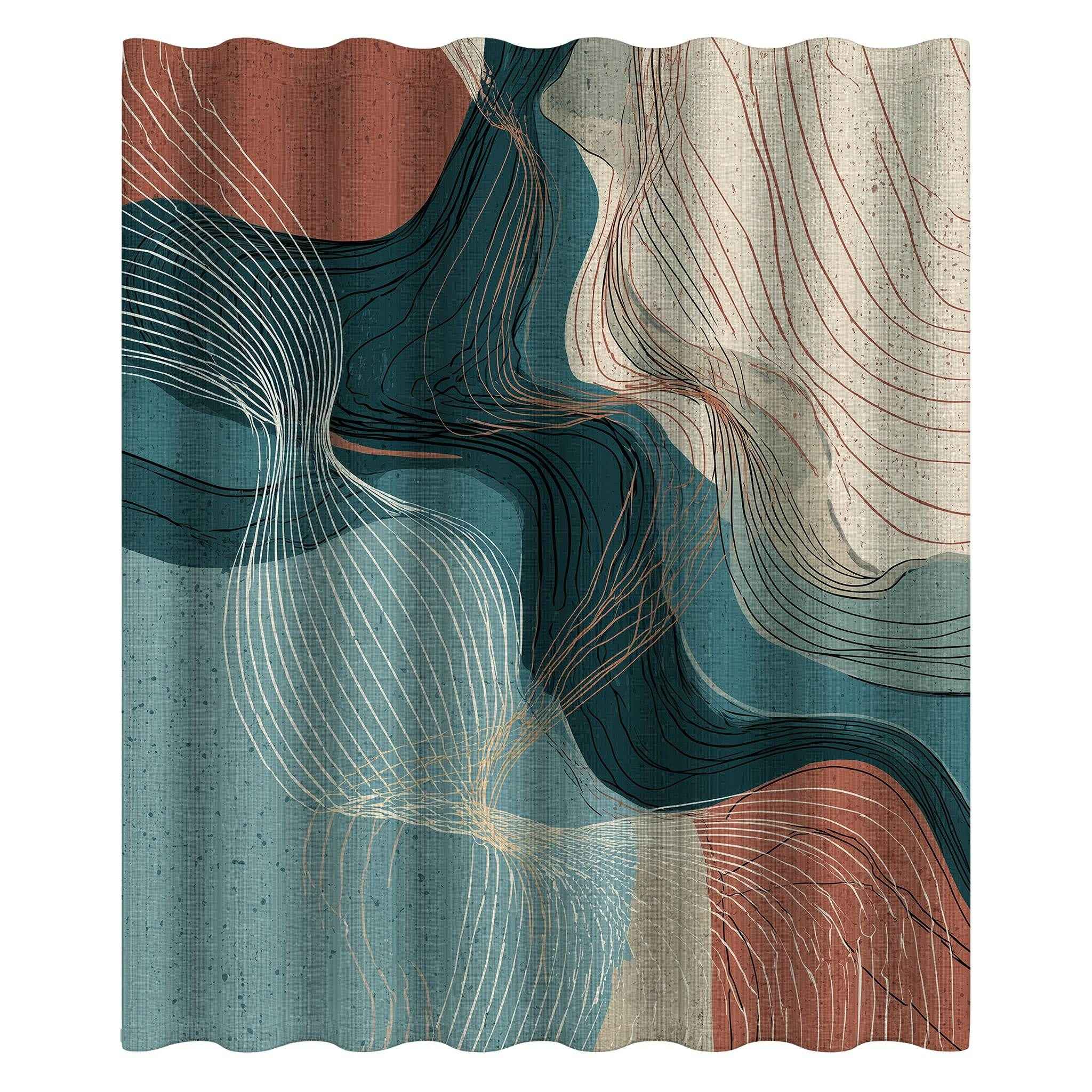 Modern Abstract Shower Curtain, Boho Bathroom Decor, Art Print Curtain for Eco-Friendly Home, Unique Gift for New Homeowners, Stylish [...]