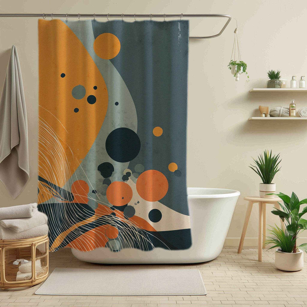 Abstract Modern Shower Curtain, Bright Geometric Design, Bathroom Decor, Gift for New Home, Colorful Art, Abstract Home Decor