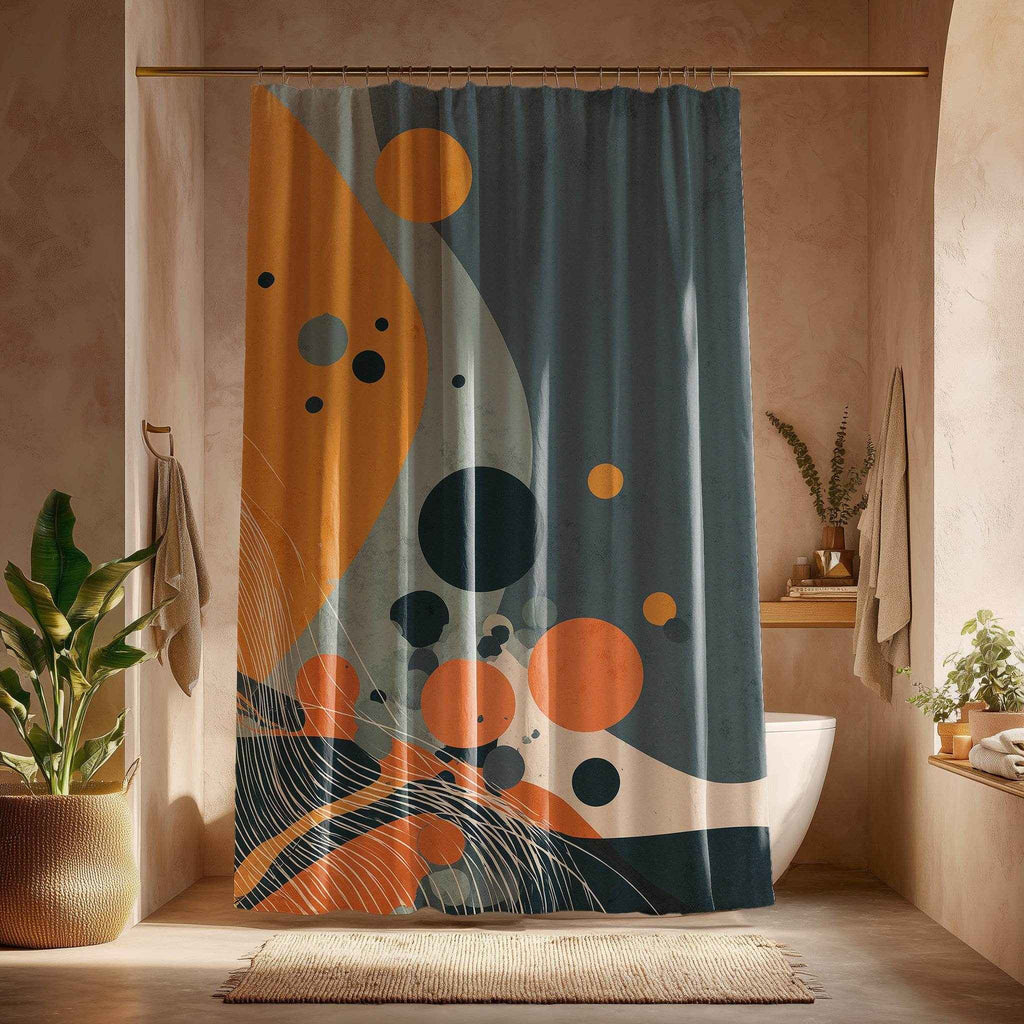 Abstract Modern Shower Curtain, Bright Geometric Design, Bathroom Decor, Gift for New Home, Colorful Art, Abstract Home Decor