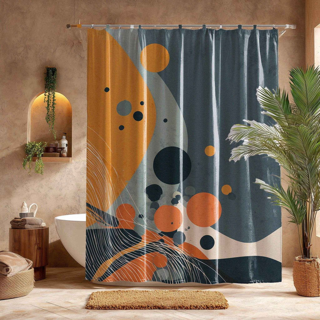 Abstract Modern Shower Curtain, Bright Geometric Design, Bathroom Decor, Gift for New Home, Colorful Art, Abstract Home Decor