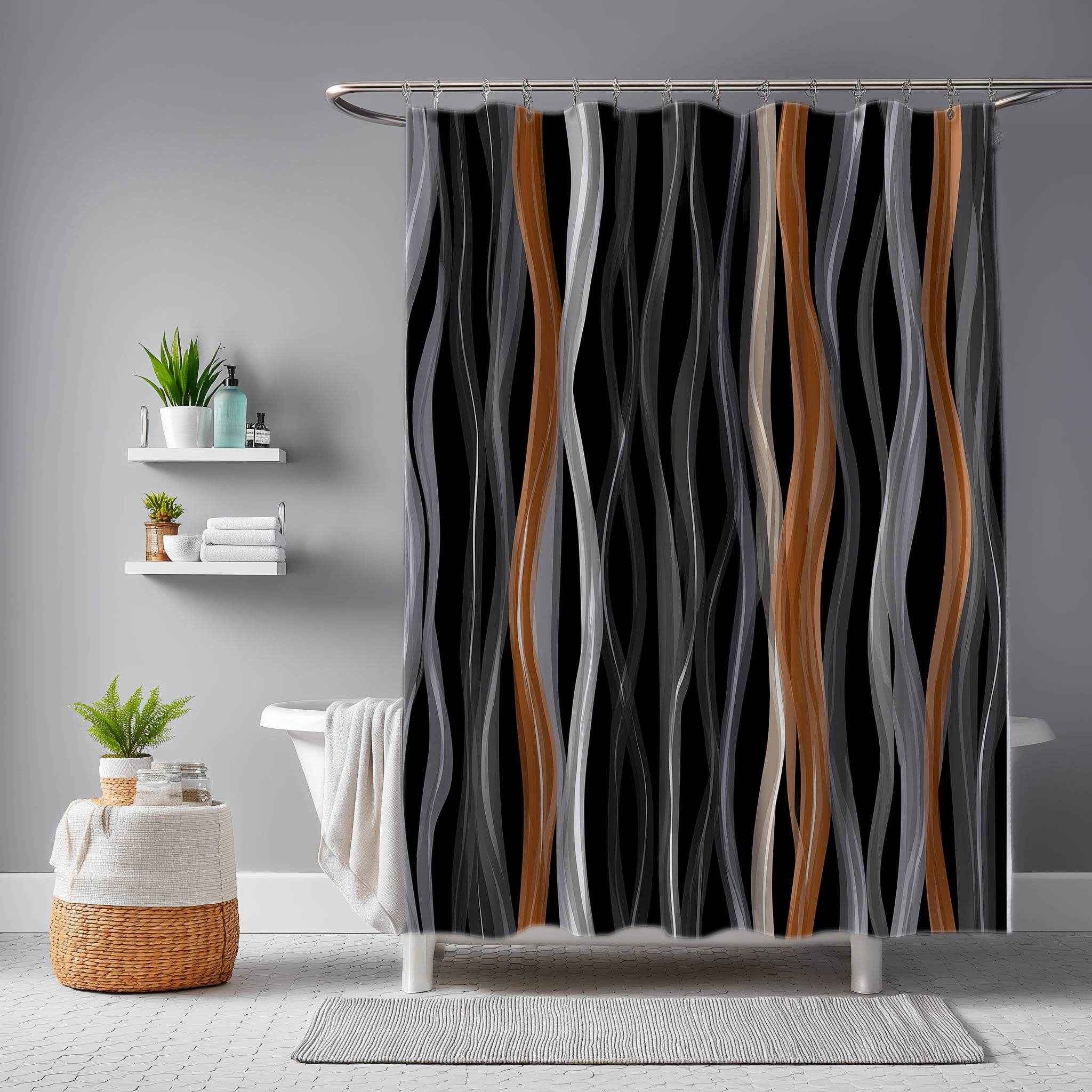 Stylish Abstract Shower Curtain | Modern Bathroom Decor, Trendy Home Accessory, Unique Gift Idea, Soft Wave Design, Bohemian Vibe