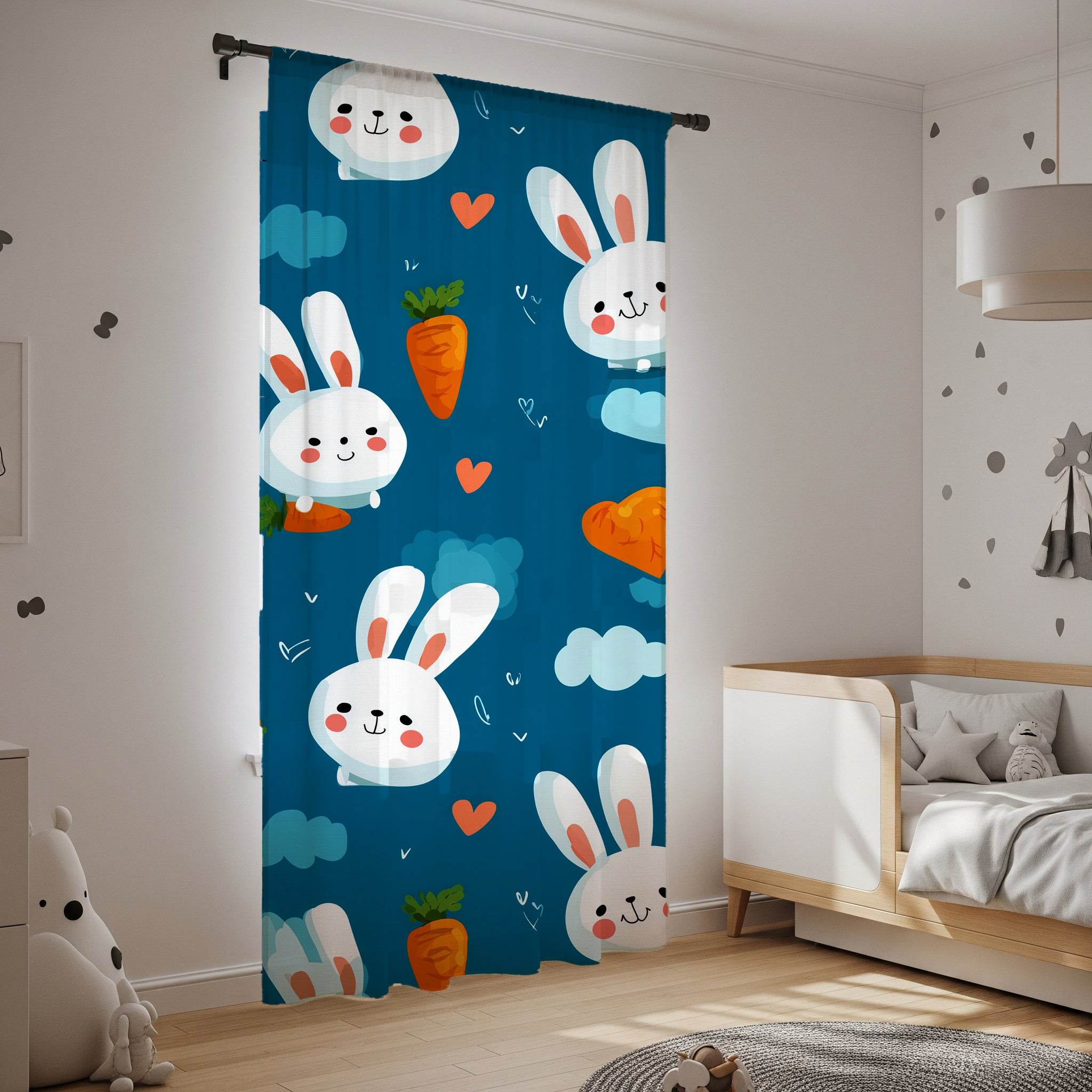 Whimsical Rabbit Window Curtain - Perfect for Kids' Rooms, Easter Decor, Spring Vibes, Playful Decor, Cute Home Accents - Home Decor -