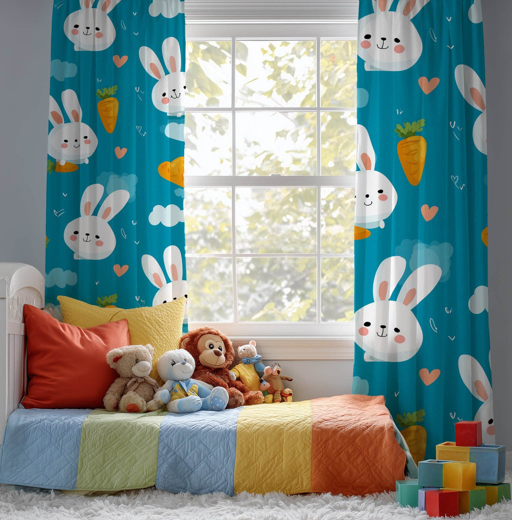 Whimsical Rabbit Window Curtain - Perfect for Kids' Rooms, Easter Decor, Spring Vibes, Playful Decor, Cute Home Accents - Home Decor -