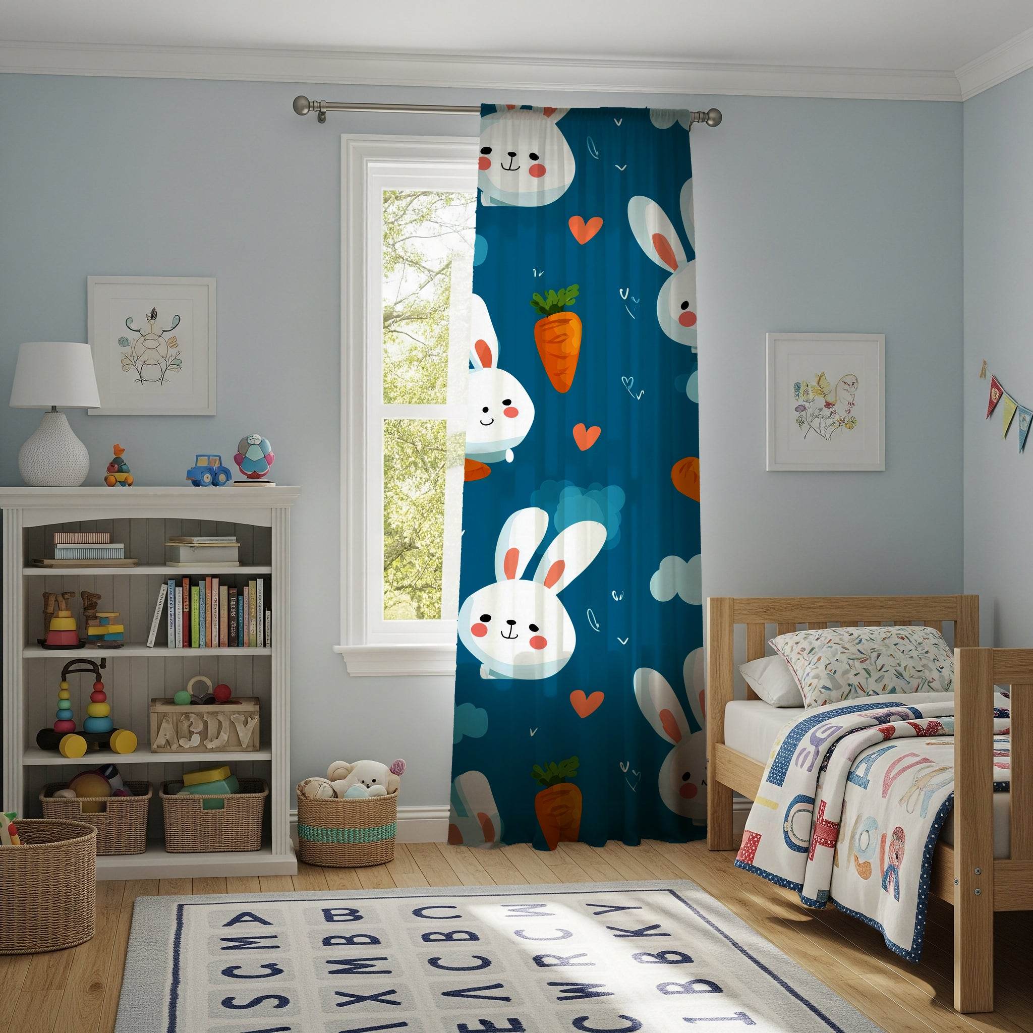 Whimsical Rabbit Window Curtain - Perfect for Kids' Rooms, Easter Decor, Spring Vibes, Playful Decor, Cute Home Accents - Home Decor -