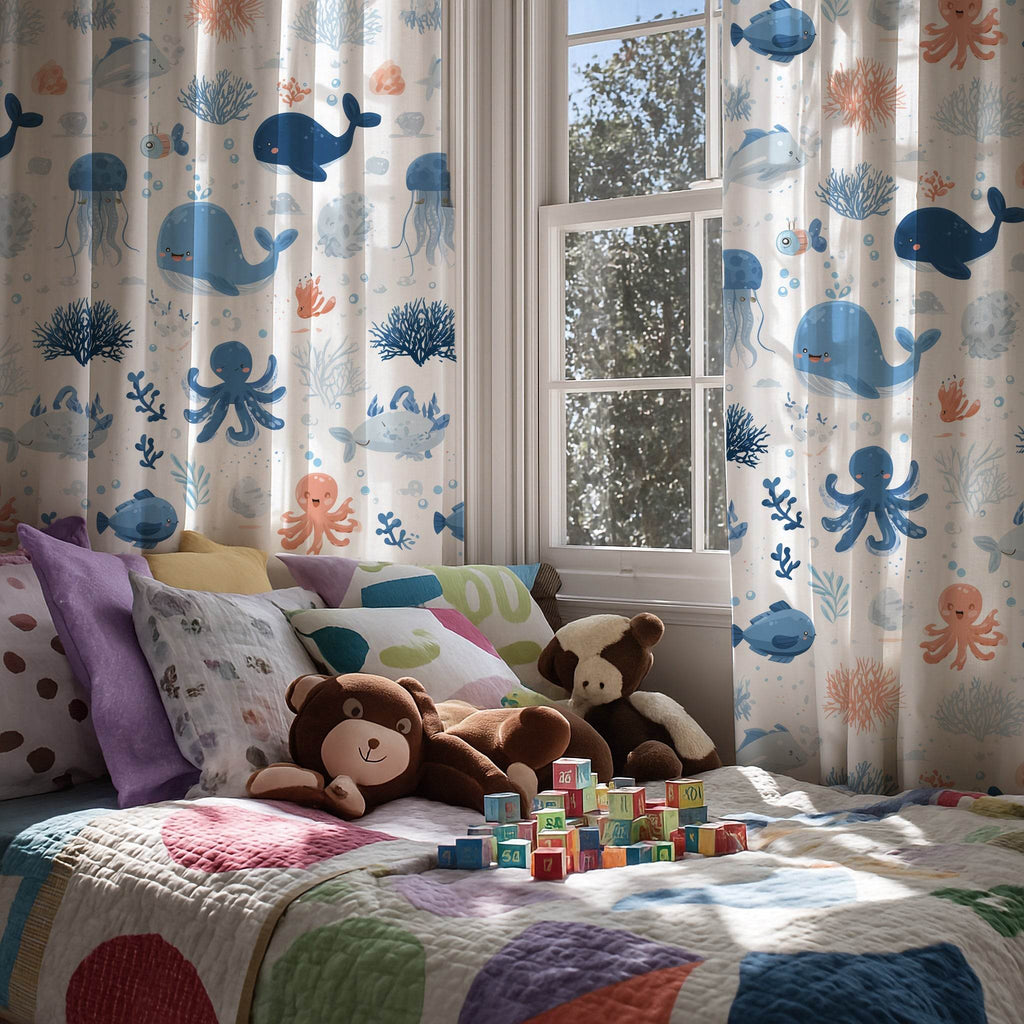 Colorful Underwater Window Curtain - Home Decor -