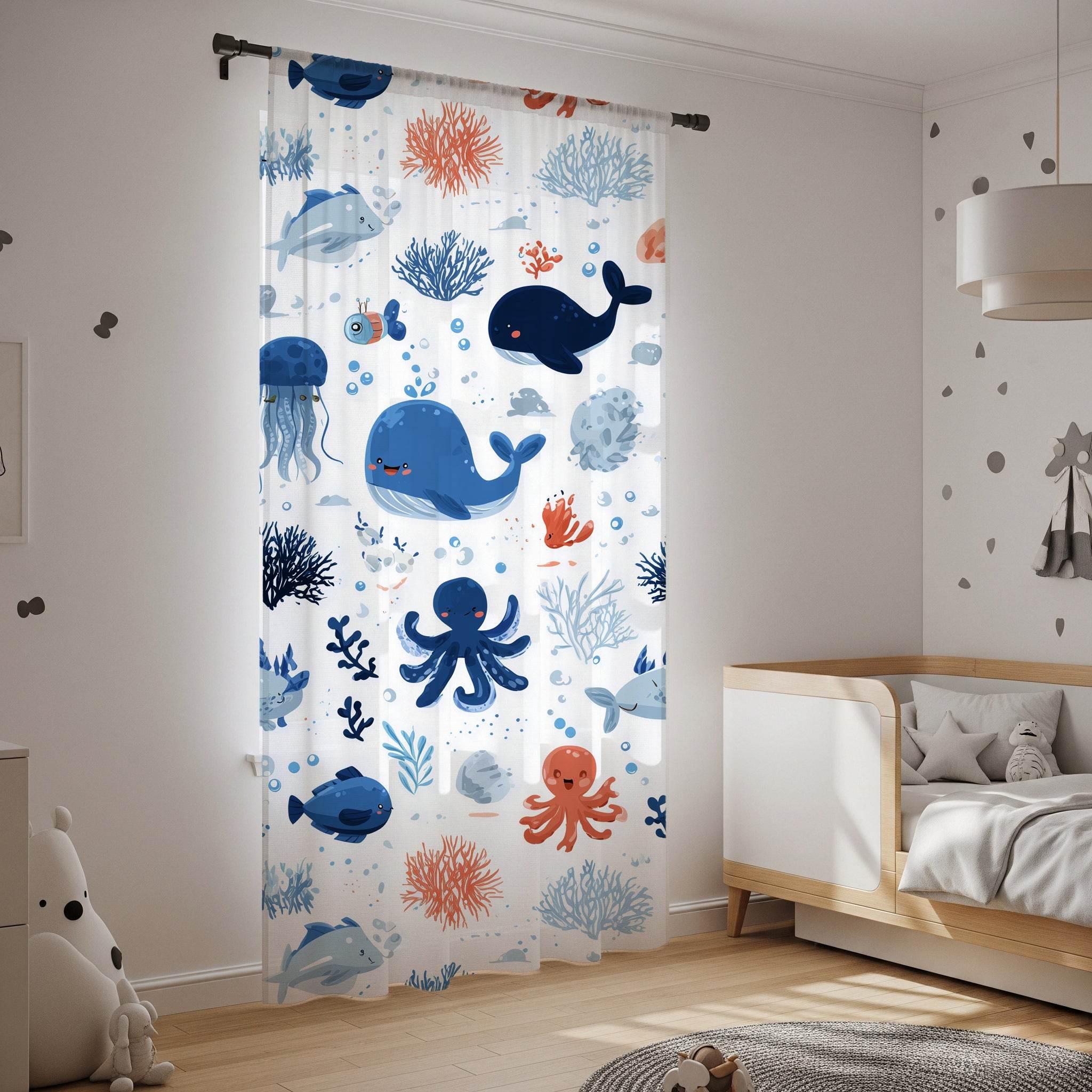 Colorful Underwater Window Curtain - Home Decor -