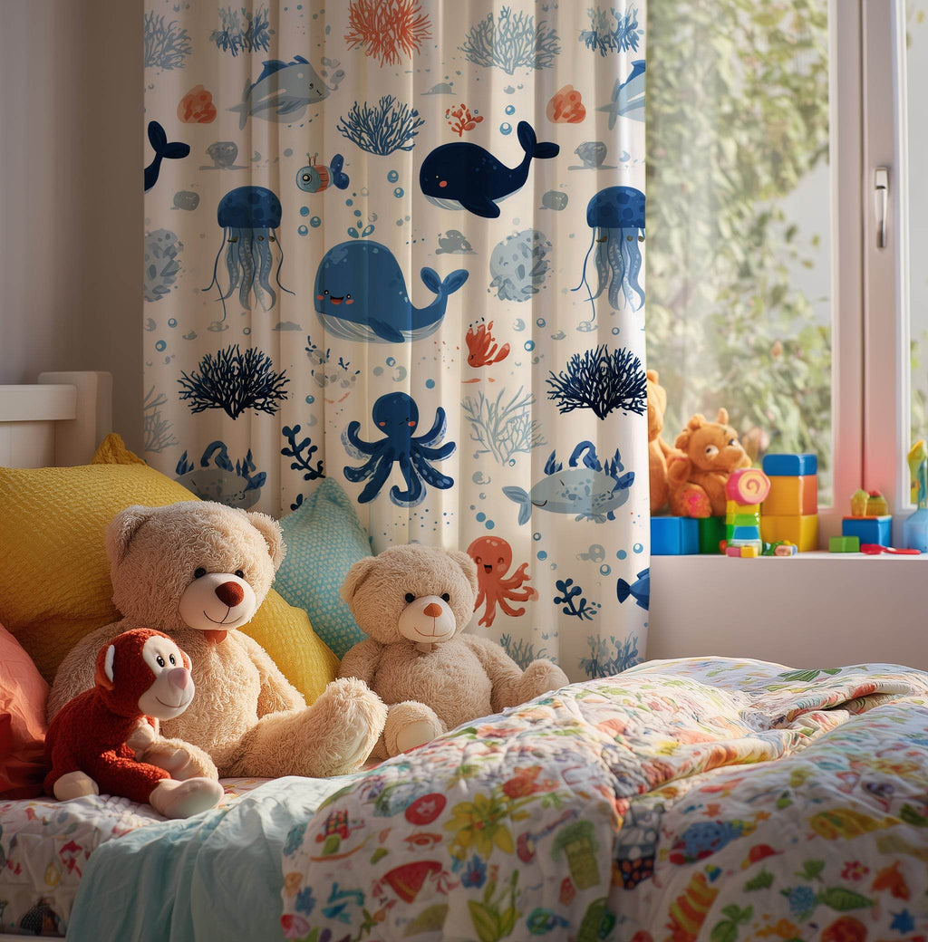 Colorful Underwater Window Curtain - Home Decor -