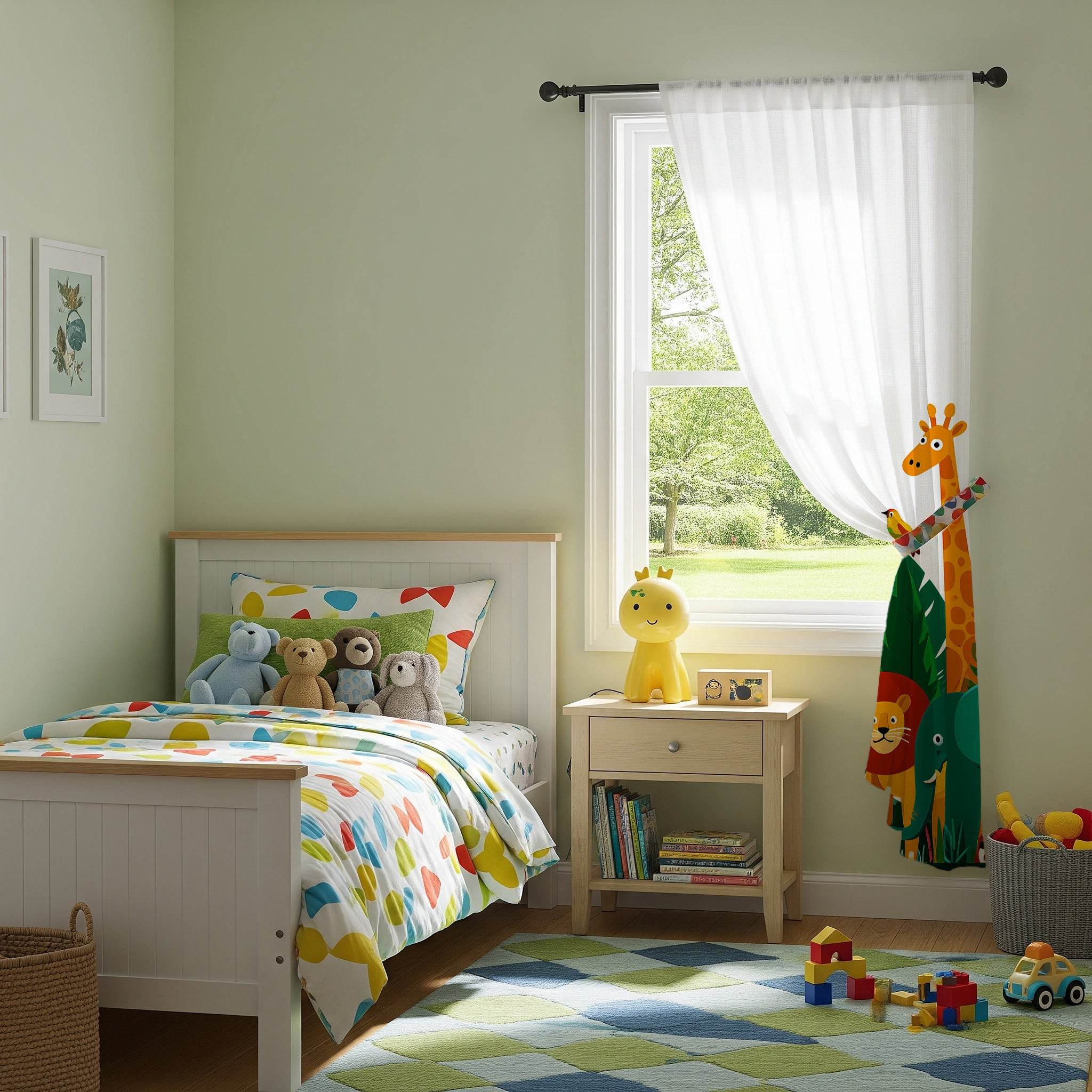 Bold Graphic Animal-Patterned Window Curtain with a Splash of Color - Home Decor -